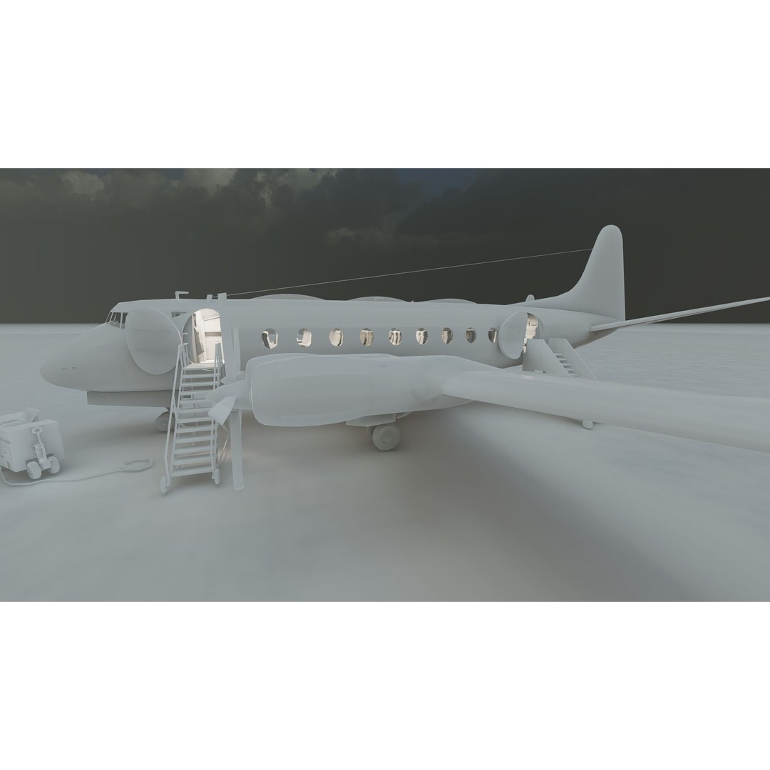 Vickers Viscount V700 & V800 3D Model – Detailed Aircraft, PBR Textures - View 44