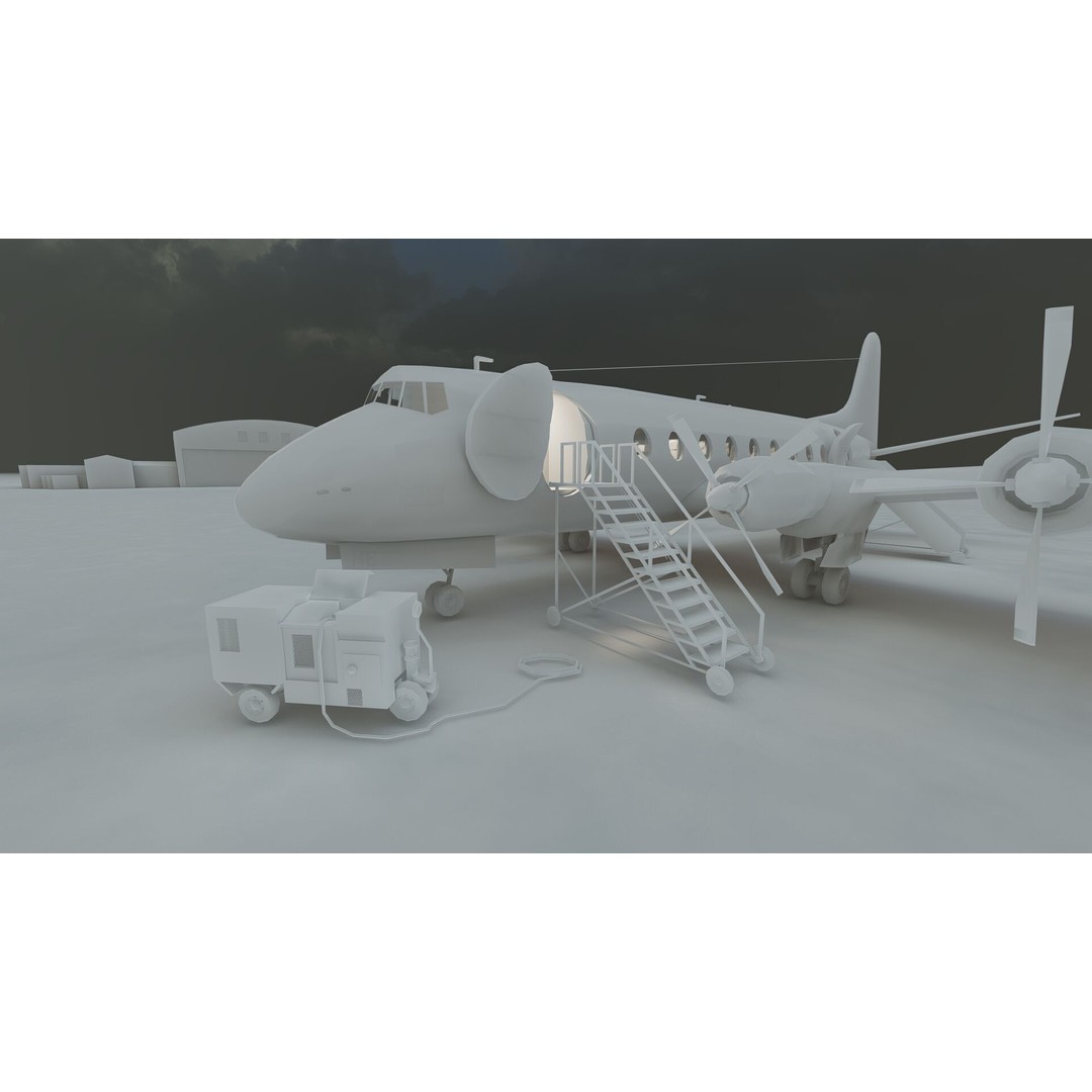 Vickers Viscount V700 & V800 3D Model – Detailed Aircraft, PBR Textures - View 45