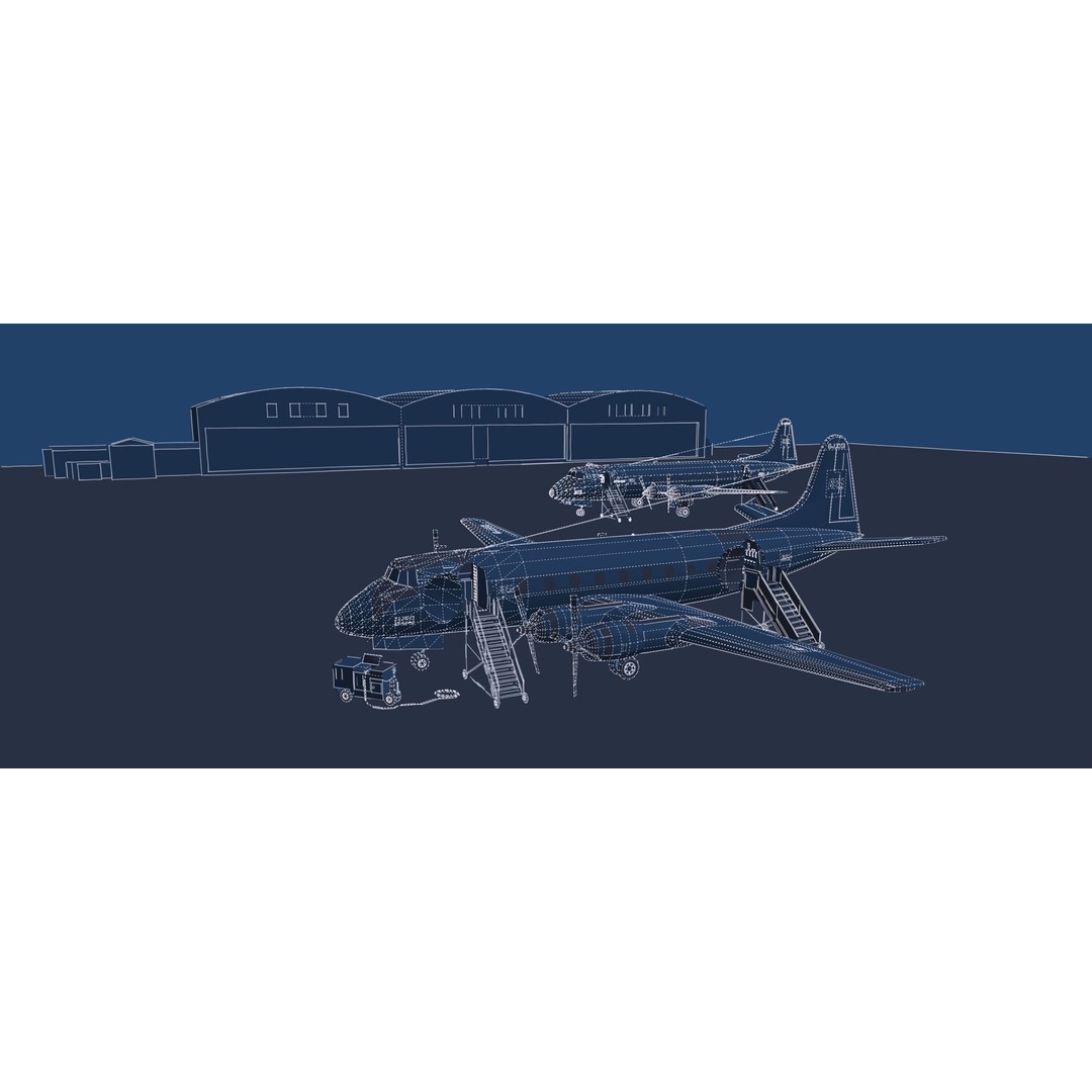 Vickers Viscount V700 & V800 3D Model – Detailed Aircraft, PBR Textures - View 49