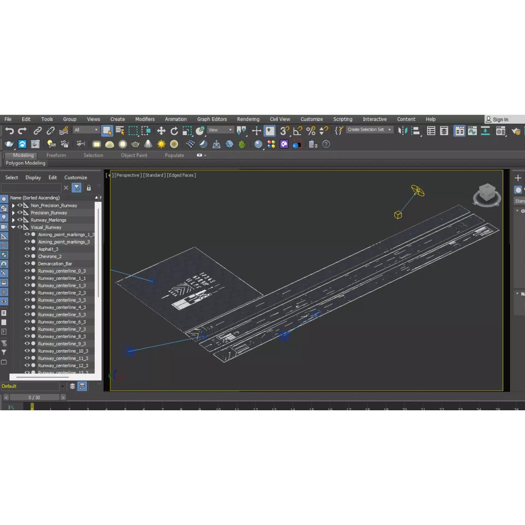 Runway Markings Pack 3D Model – Low Poly Modular Airport System, FBX - View 11