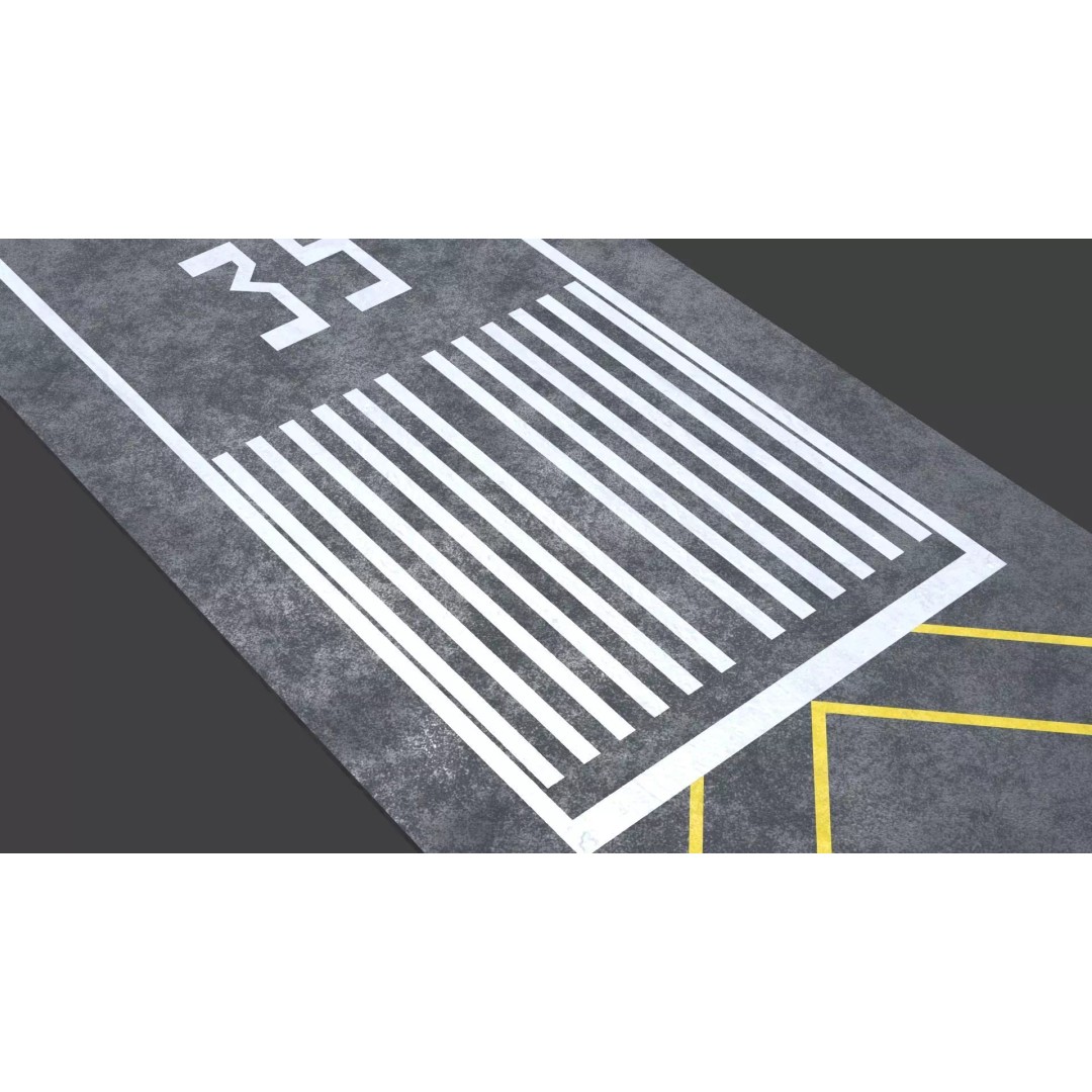 Runway Markings Pack 3D Model – Low Poly Modular Airport System, FBX - View 6