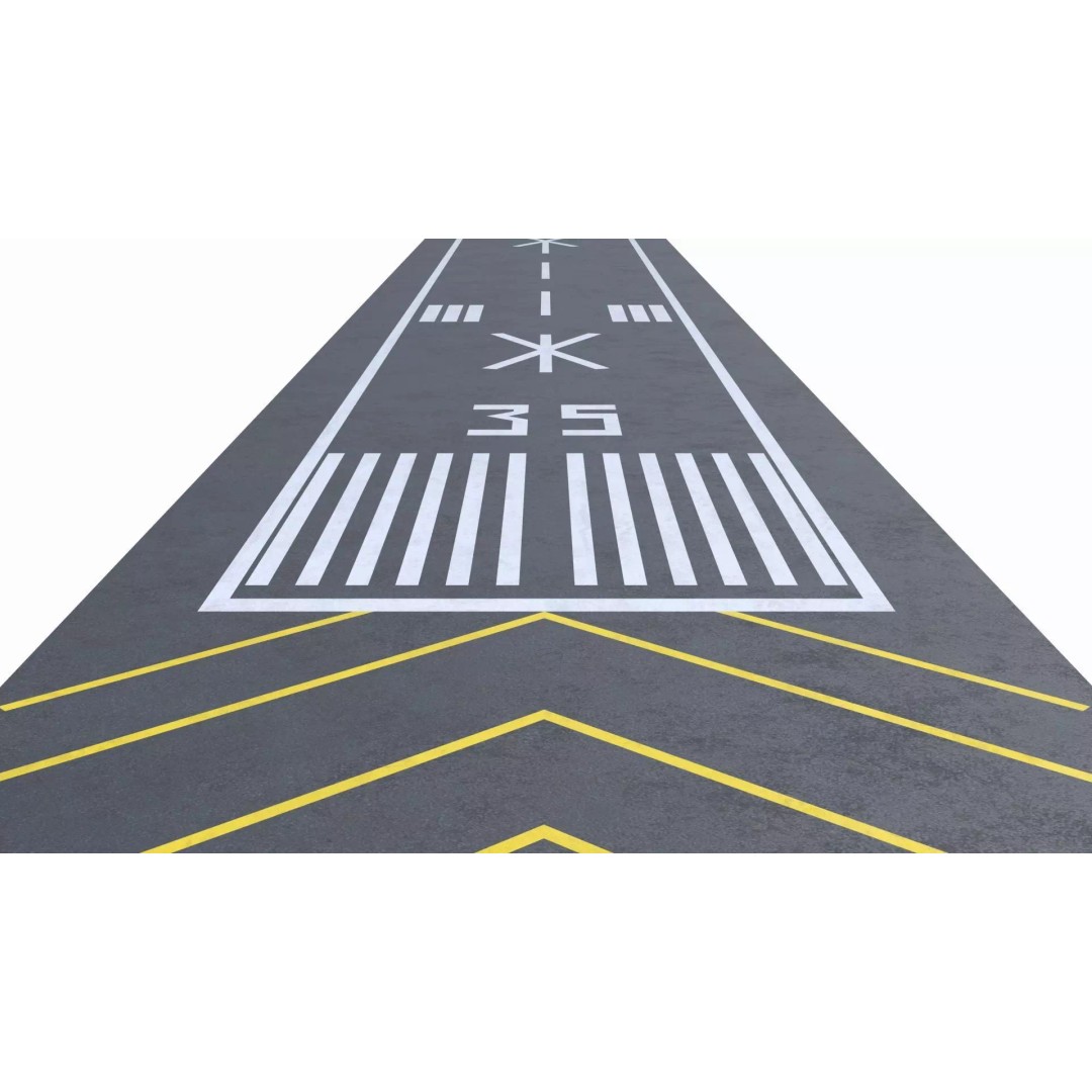 Runway Markings Pack 3D Model – Low Poly Modular Airport System, FBX - View 7