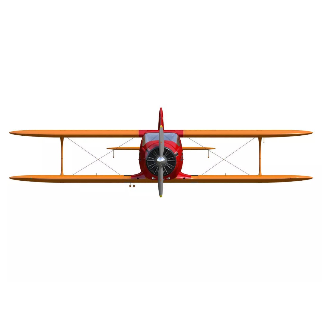 Beechcraft Model D17 Staggerwing 3D Model – High Poly Aircraft, FBX - View 12