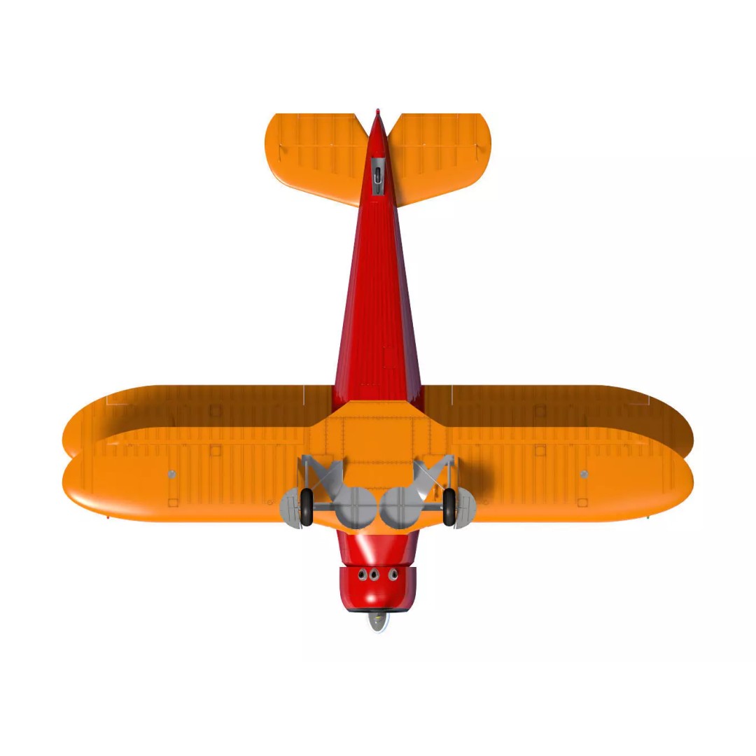 Beechcraft Model D17 Staggerwing 3D Model – High Poly Aircraft, FBX - View 16