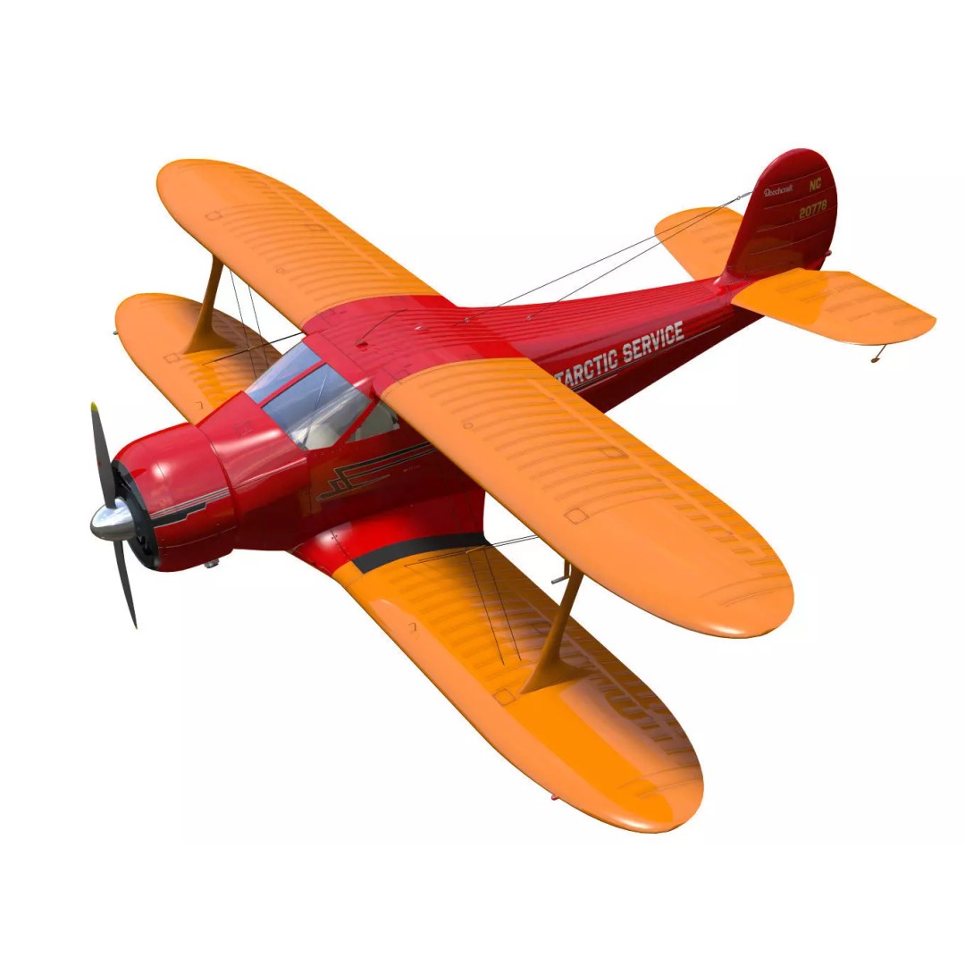 Beechcraft Model D17 Staggerwing 3D Model – High Poly Aircraft, FBX - View 2