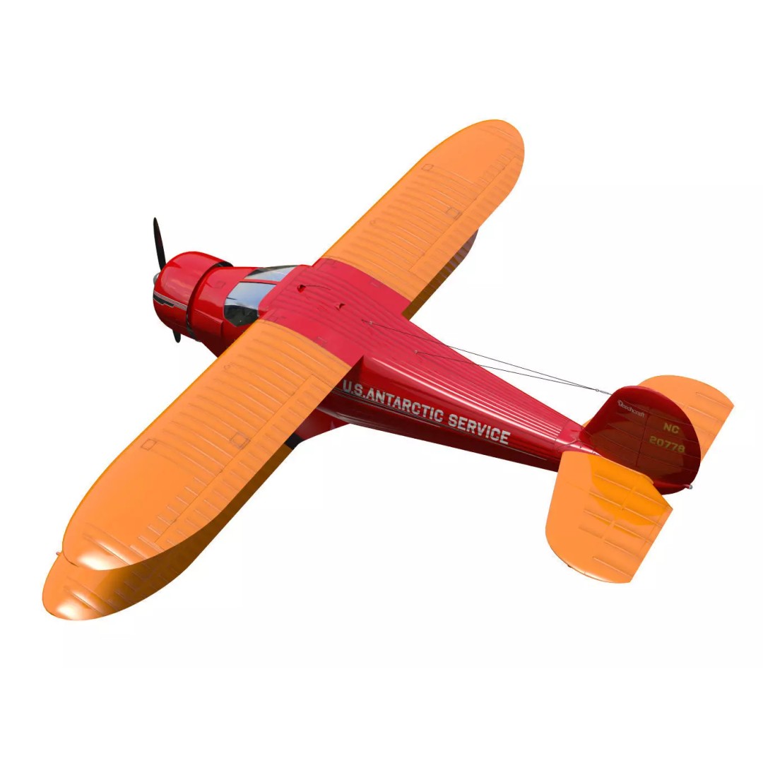 Beechcraft Model D17 Staggerwing 3D Model – High Poly Aircraft, FBX - View 3