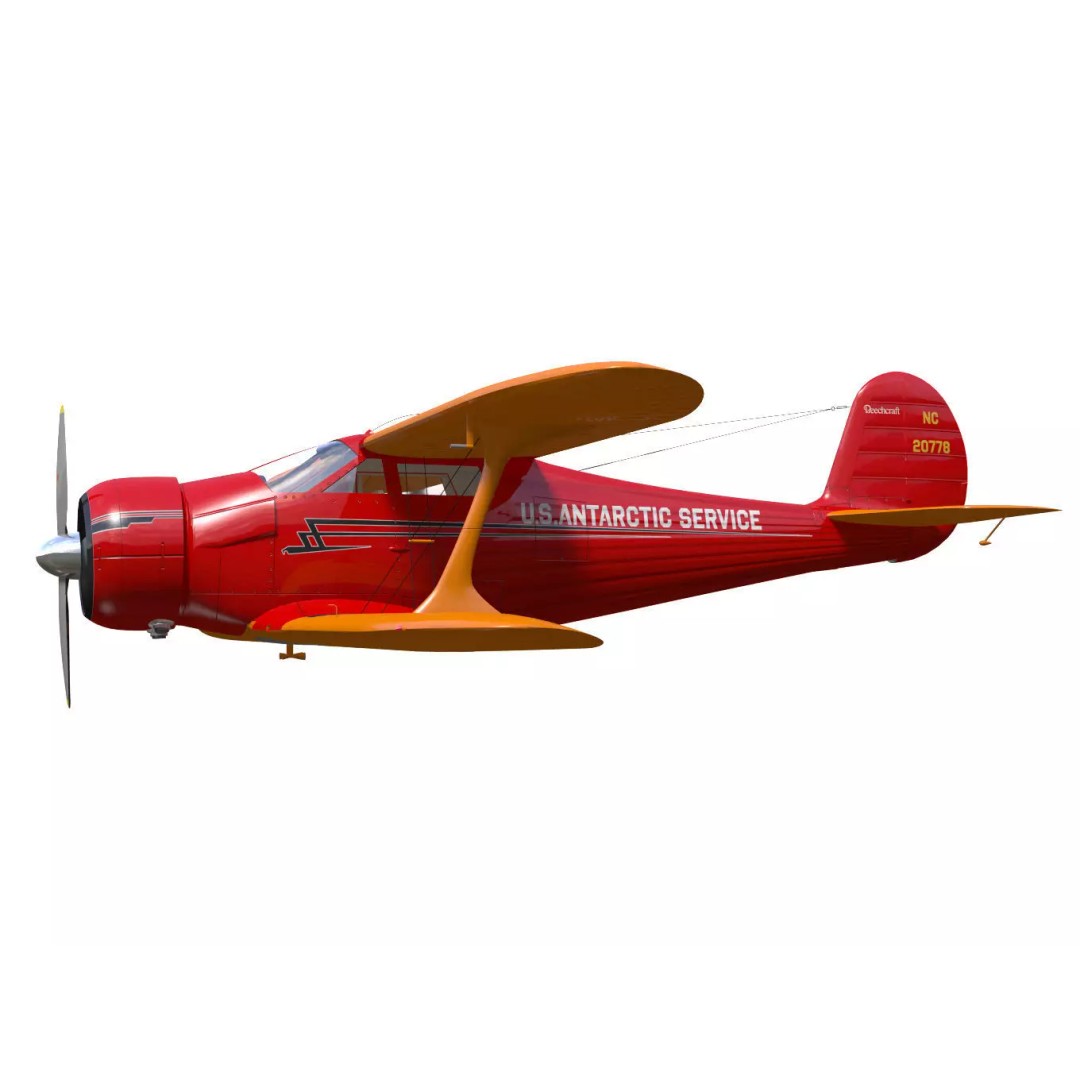 Beechcraft Model D17 Staggerwing 3D Model – High Poly Aircraft, FBX - View 4