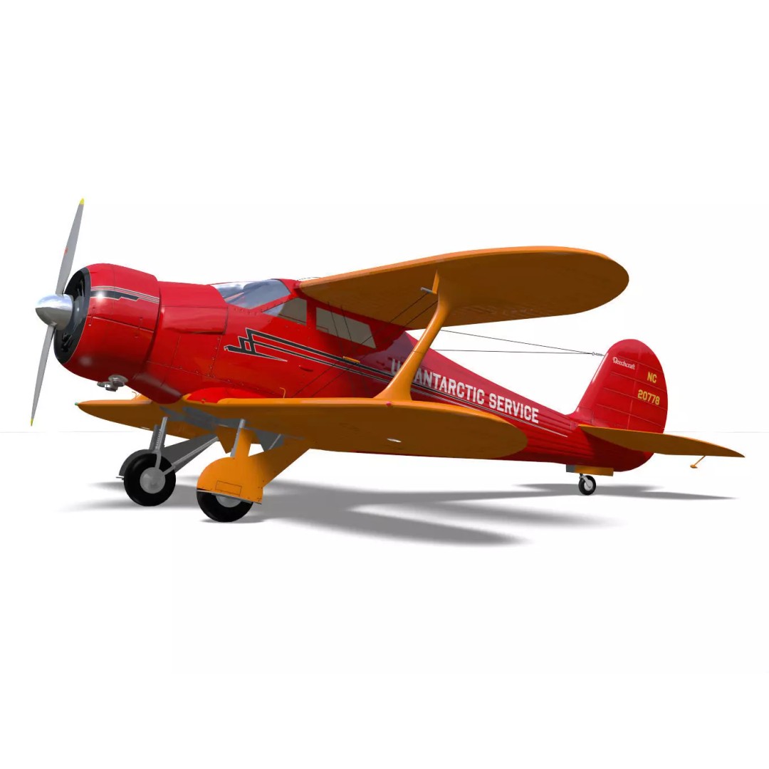 Beechcraft Model D17 Staggerwing 3D Model – High Poly Aircraft, FBX - View 7