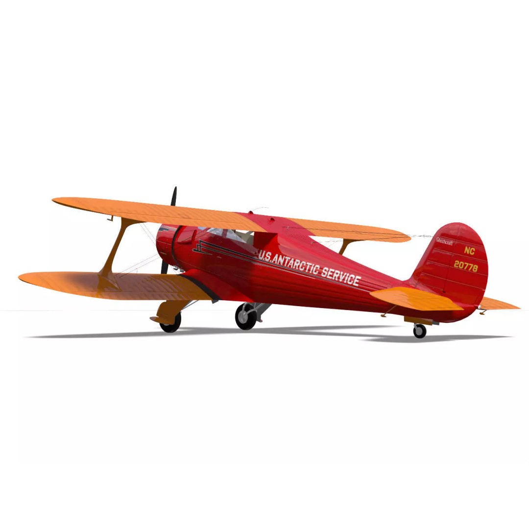 Beechcraft Model D17 Staggerwing 3D Model – High Poly Aircraft, FBX - View 8