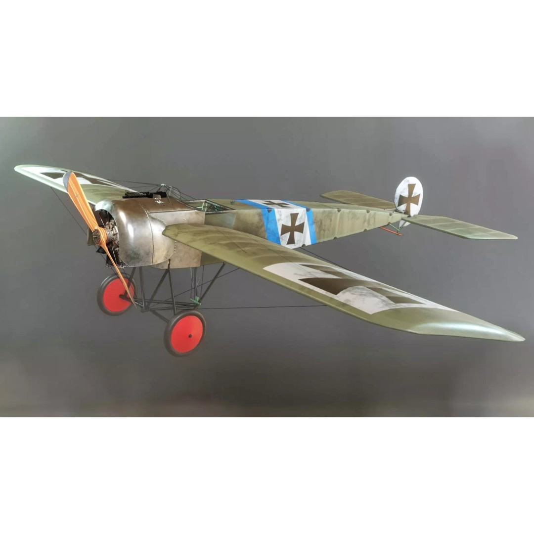 Fokker E III Eindecker 3D Model – Historic WWI Aircraft, Blender - View 2
