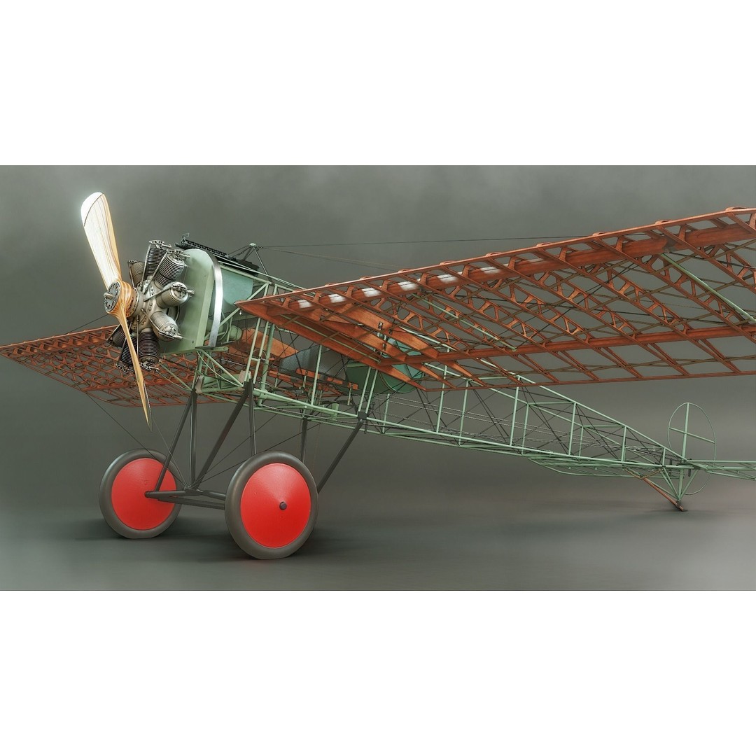 Fokker E III Eindecker 3D Model – Historic WWI Aircraft, Blender - View 4
