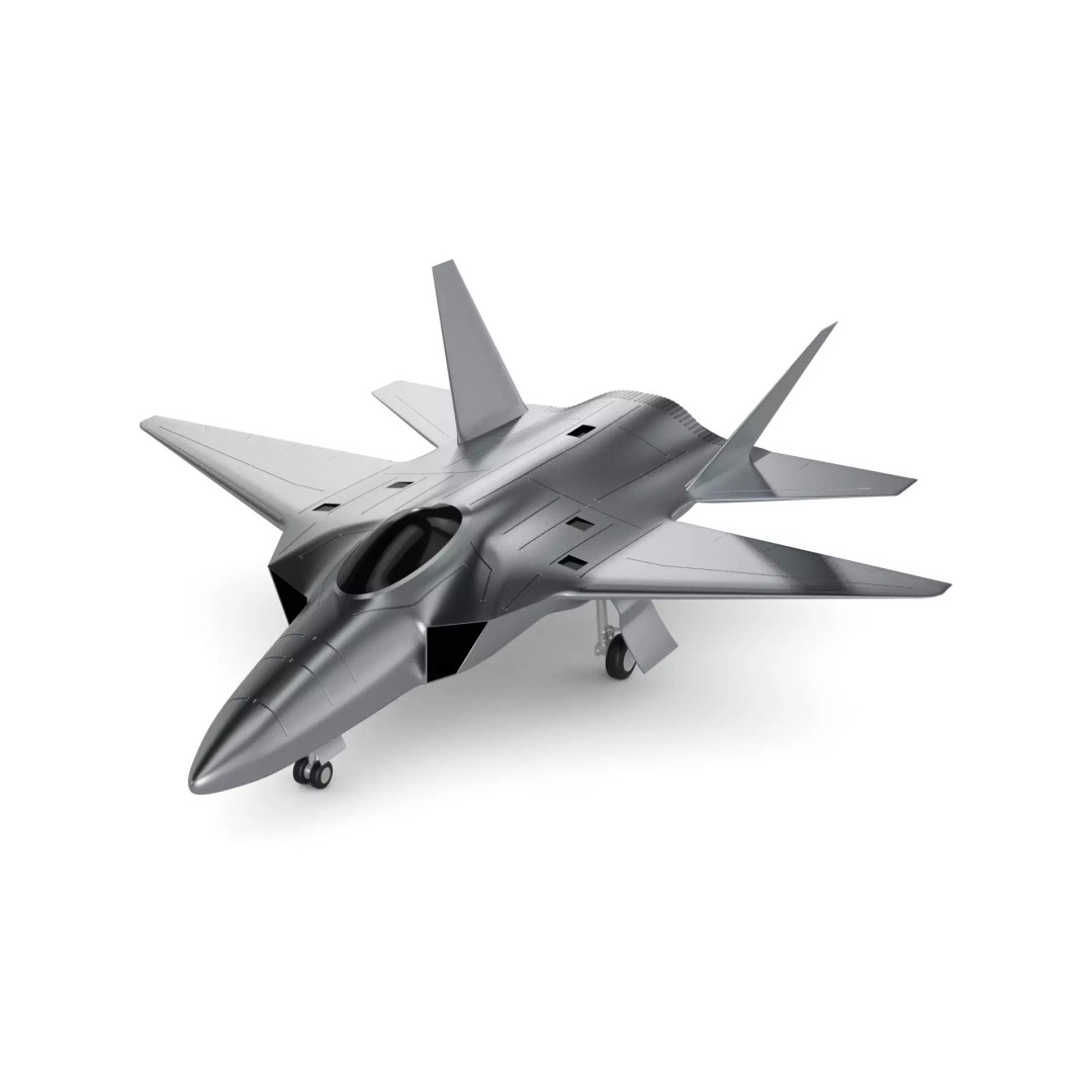 Multirole Fighter 3D Model – Low Poly Military Aircraft, FBX - View 2