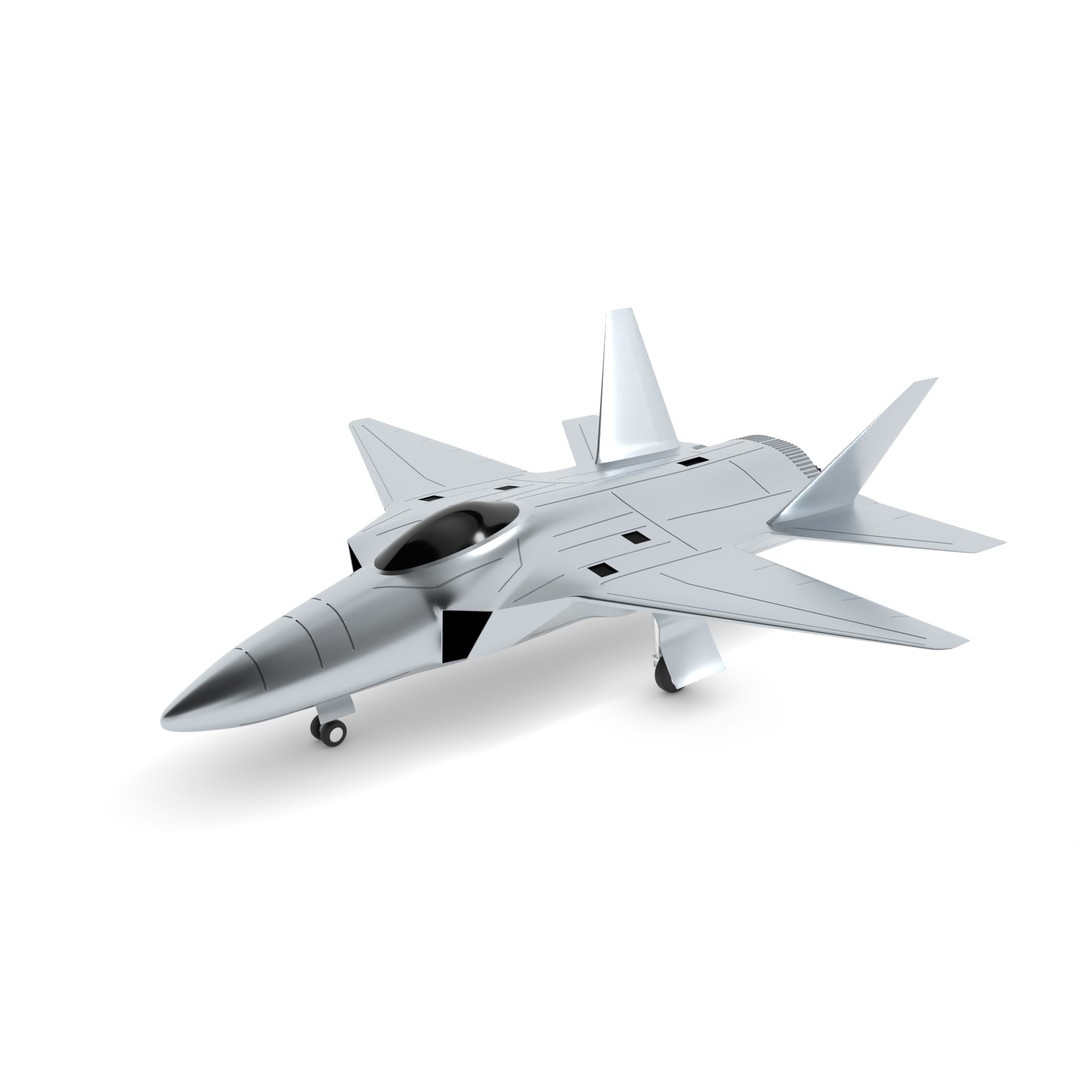 Multirole Fighter 3D Model – Low Poly Military Aircraft, FBX - View 3