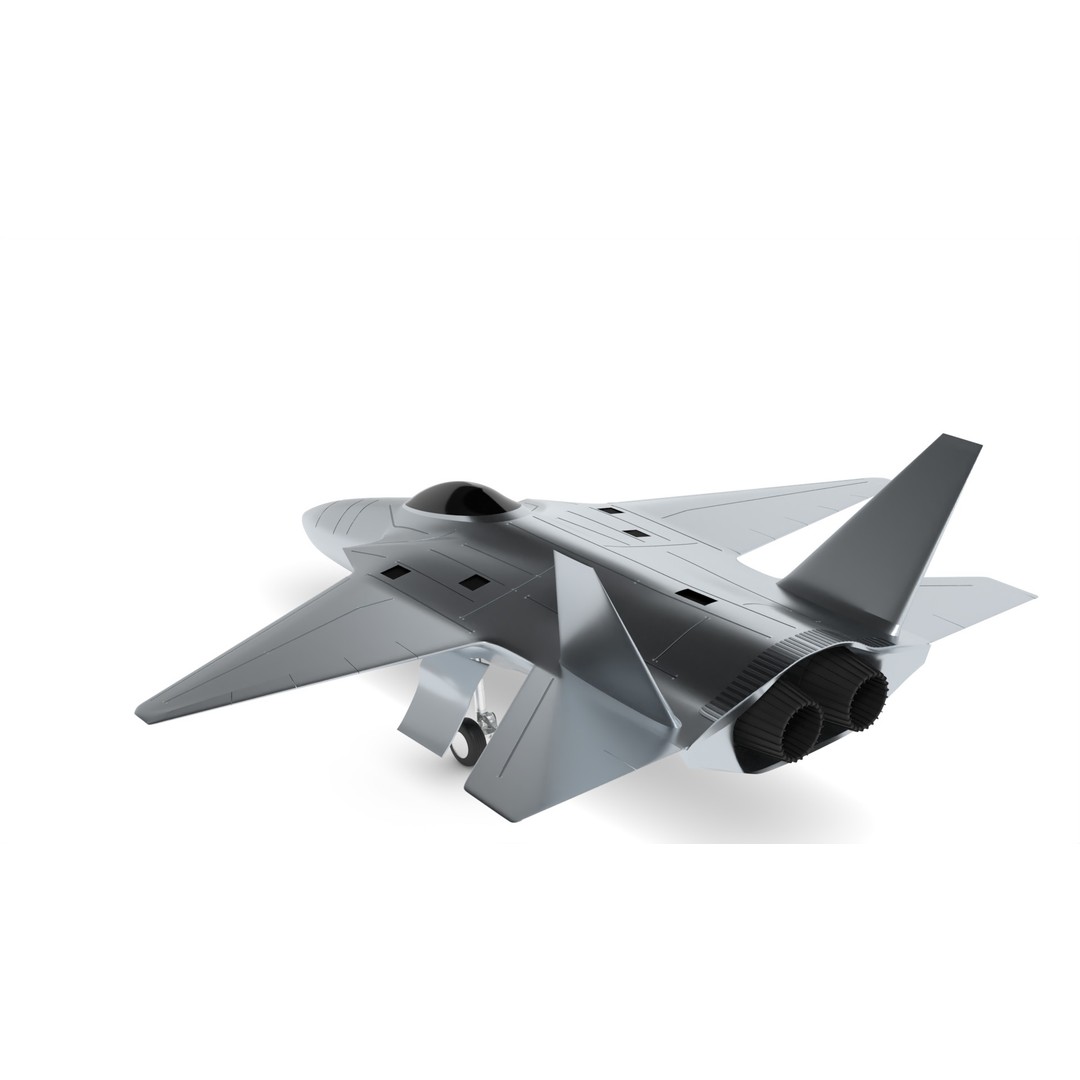 Multirole Fighter 3D Model – Low Poly Military Aircraft, FBX - View 4