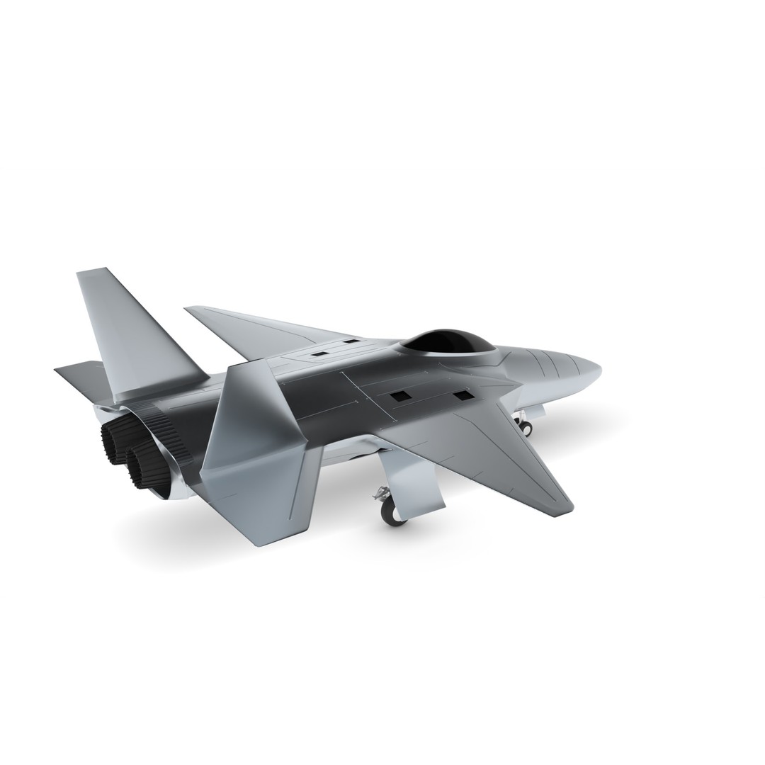 Multirole Fighter 3D Model – Low Poly Military Aircraft, FBX - View 5