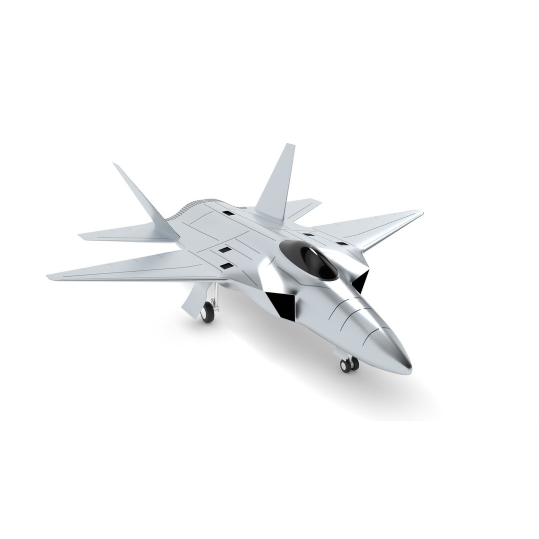 Multirole Fighter 3D Model – Low Poly Military Aircraft, FBX - View 6