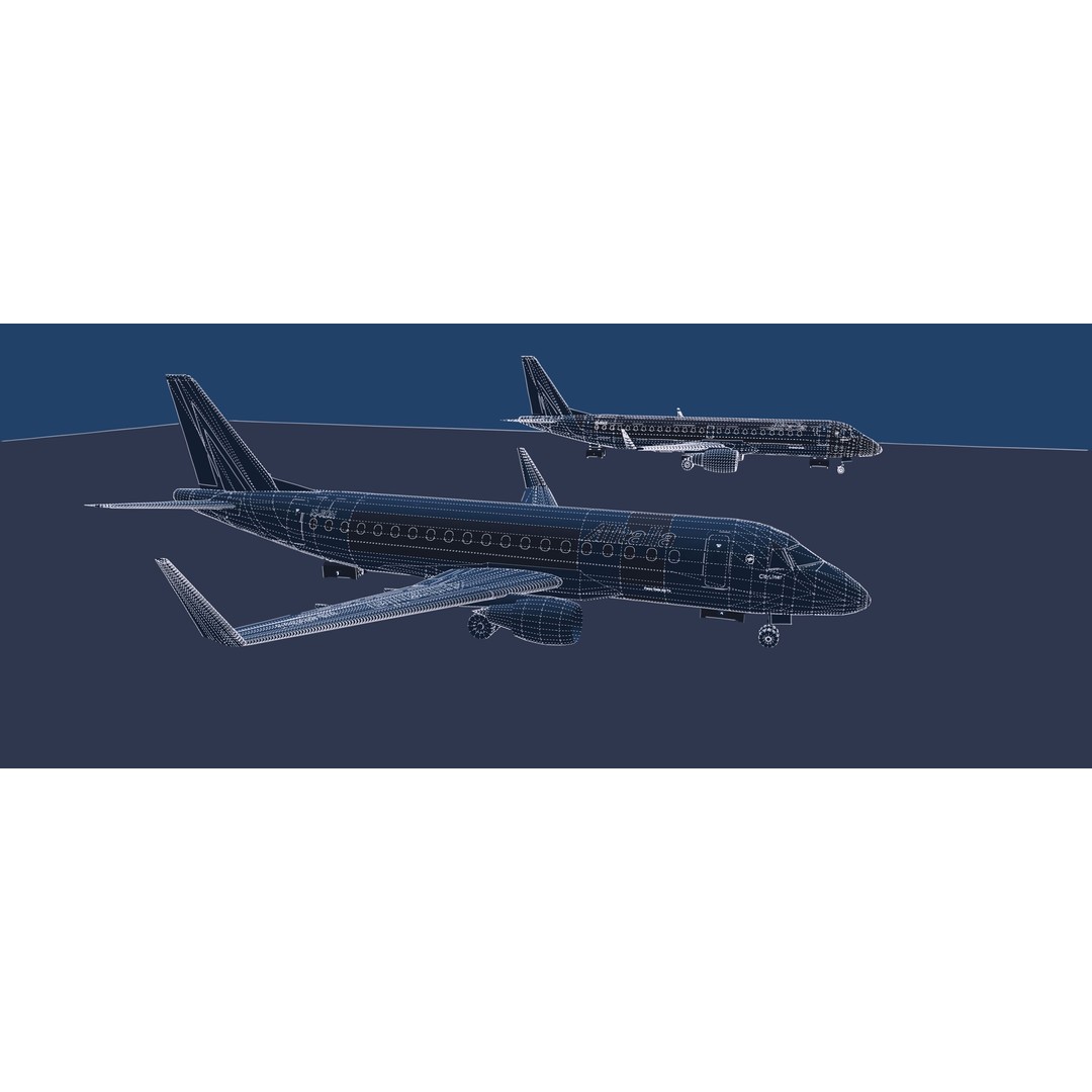 Embraer 190 and 170 3D Model – High Poly Aircraft Asset, FBX, OBJ