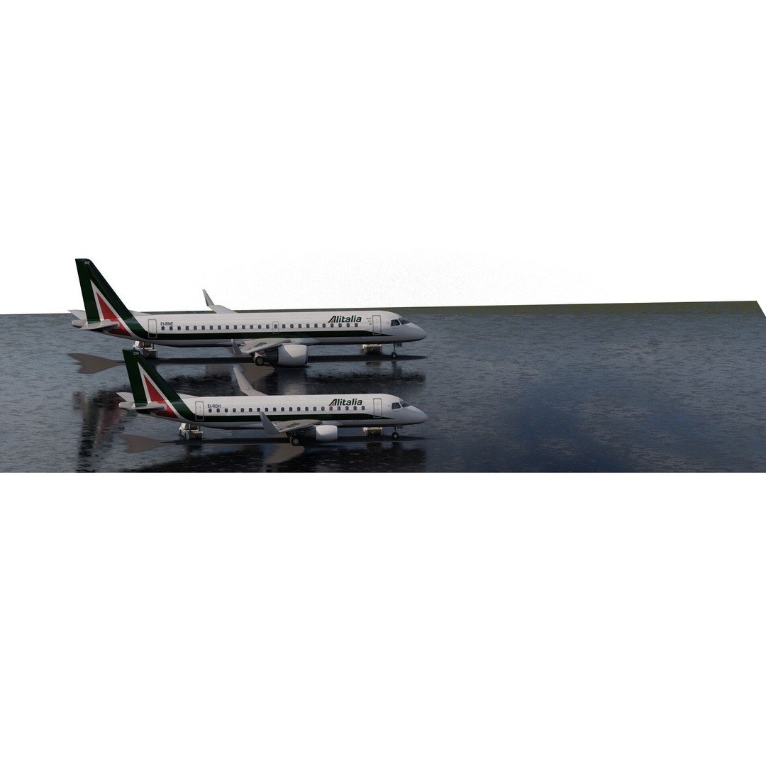 Embraer 190 and 170 3D Model – High Poly Aircraft Asset, FBX, OBJ - View 18
