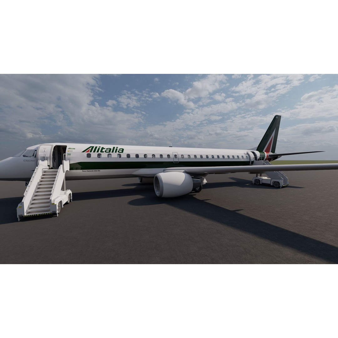 Embraer 190 and 170 3D Model – High Poly Aircraft Asset, FBX, OBJ - View 25