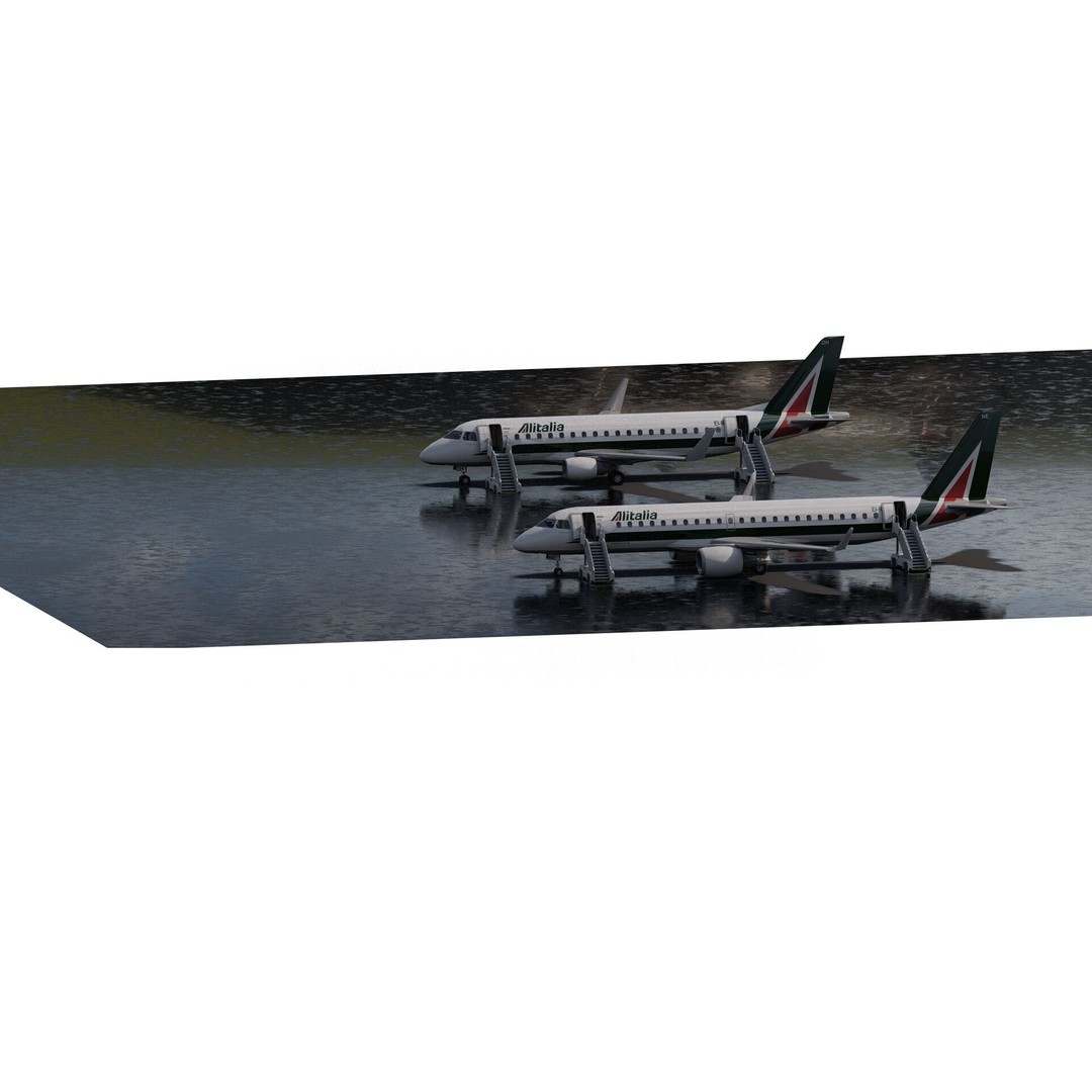 Embraer 190 and 170 3D Model – High Poly Aircraft Asset, FBX, OBJ - View 3