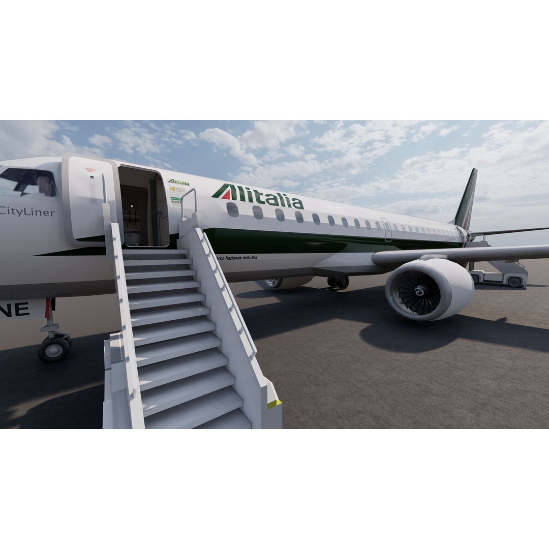 Embraer 190 and 170 3D Model – High Poly Aircraft Asset, FBX, OBJ - View 30