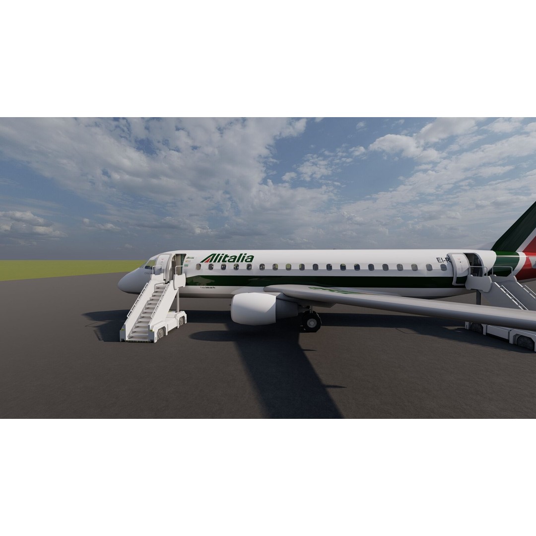 Embraer 190 and 170 3D Model – High Poly Aircraft Asset, FBX, OBJ - View 38