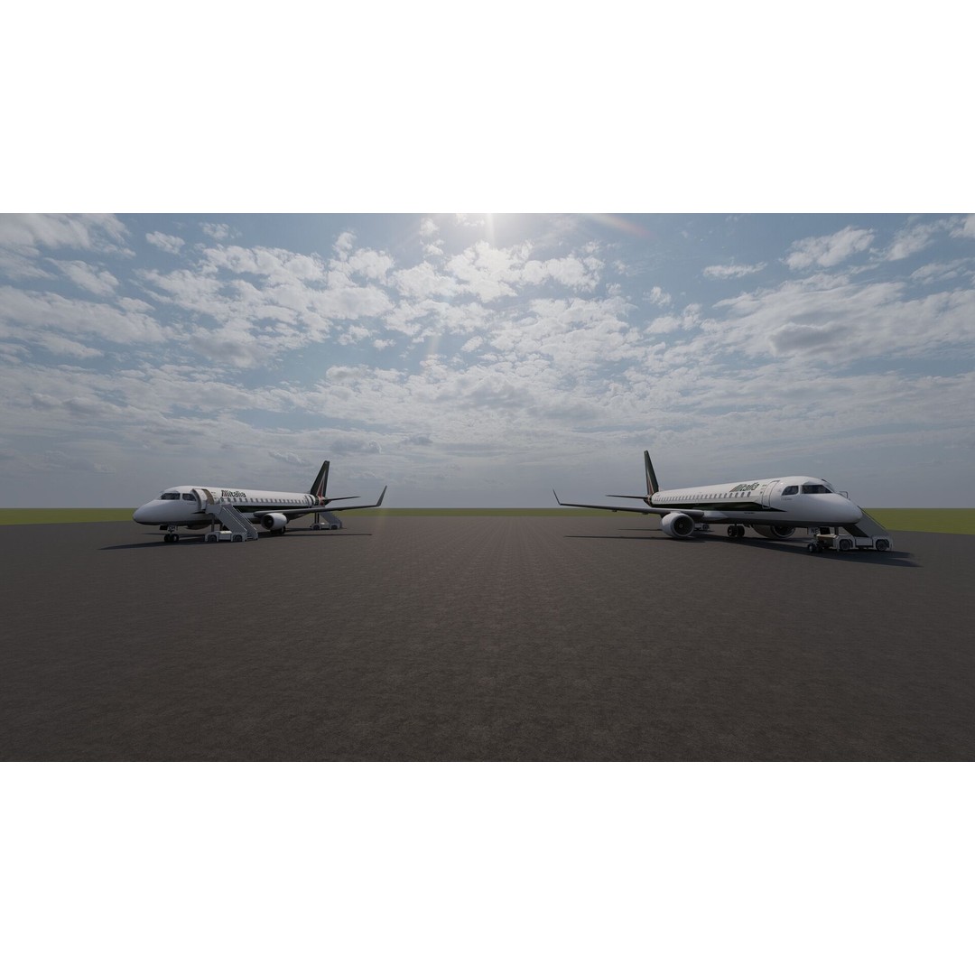 Embraer 190 and 170 3D Model – High Poly Aircraft Asset, FBX, OBJ - View 43