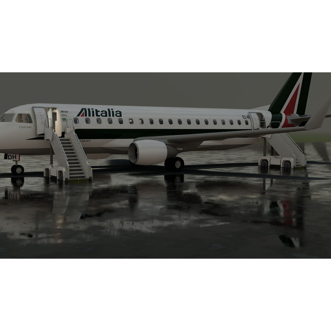 Embraer 190 and 170 3D Model – High Poly Aircraft Asset, FBX, OBJ - View 45