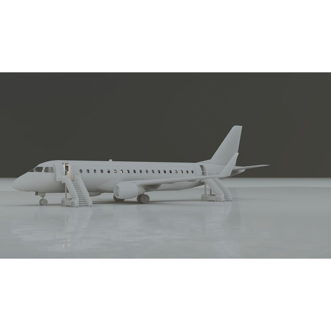 Embraer 190 and 170 3D Model – High Poly Aircraft Asset, FBX, OBJ - View 48