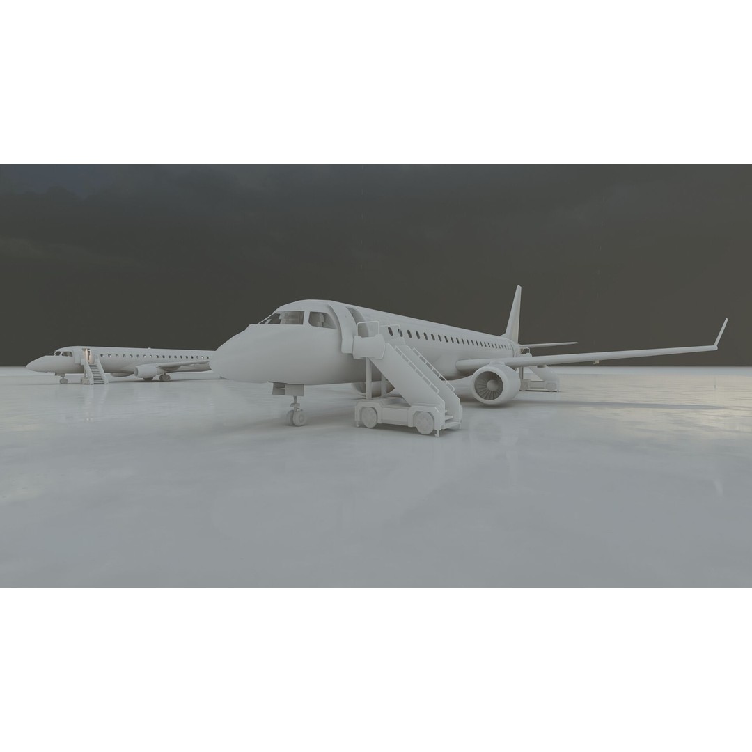 Embraer 190 and 170 3D Model – High Poly Aircraft Asset, FBX, OBJ - View 49
