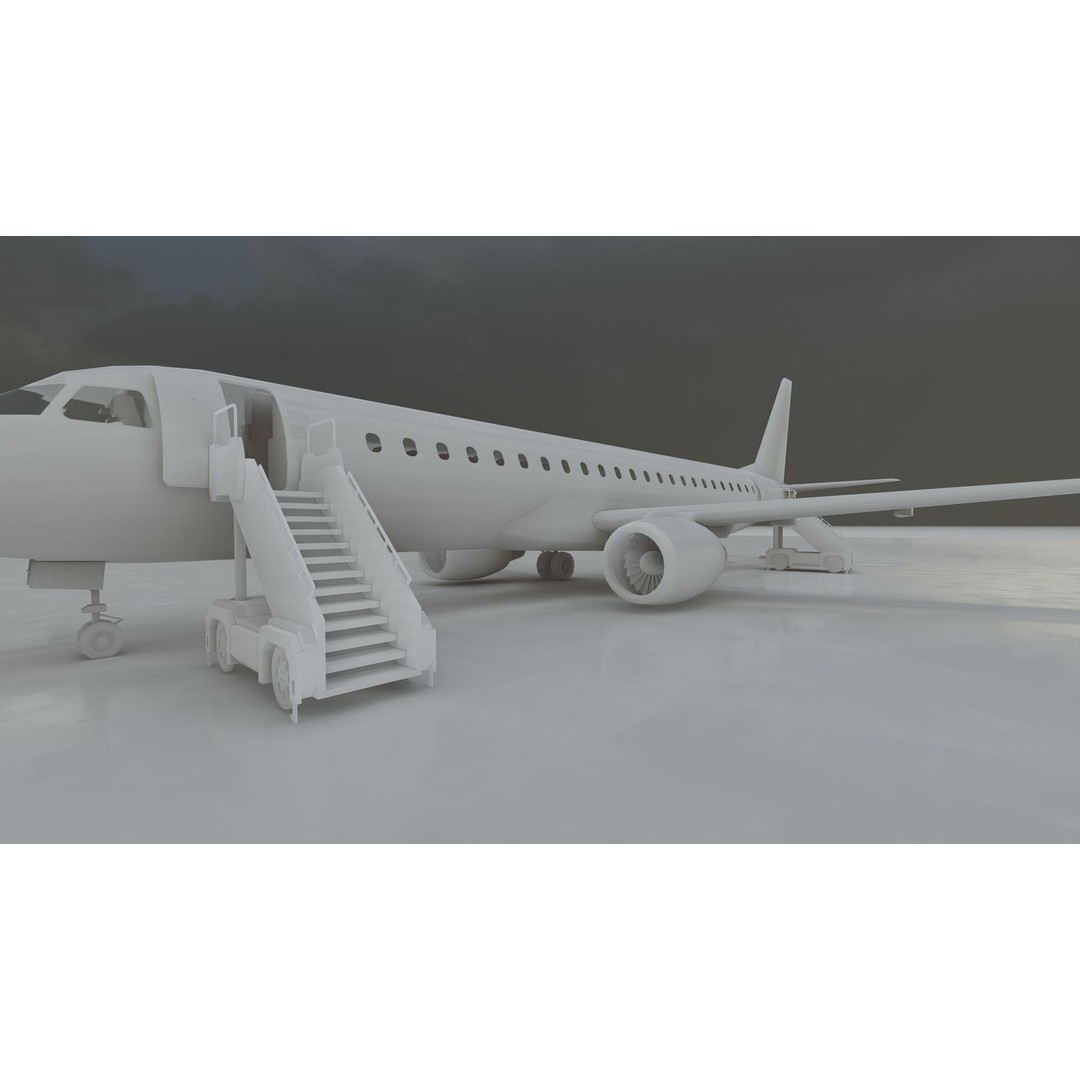 Embraer 190 and 170 3D Model – High Poly Aircraft Asset, FBX, OBJ - View 50