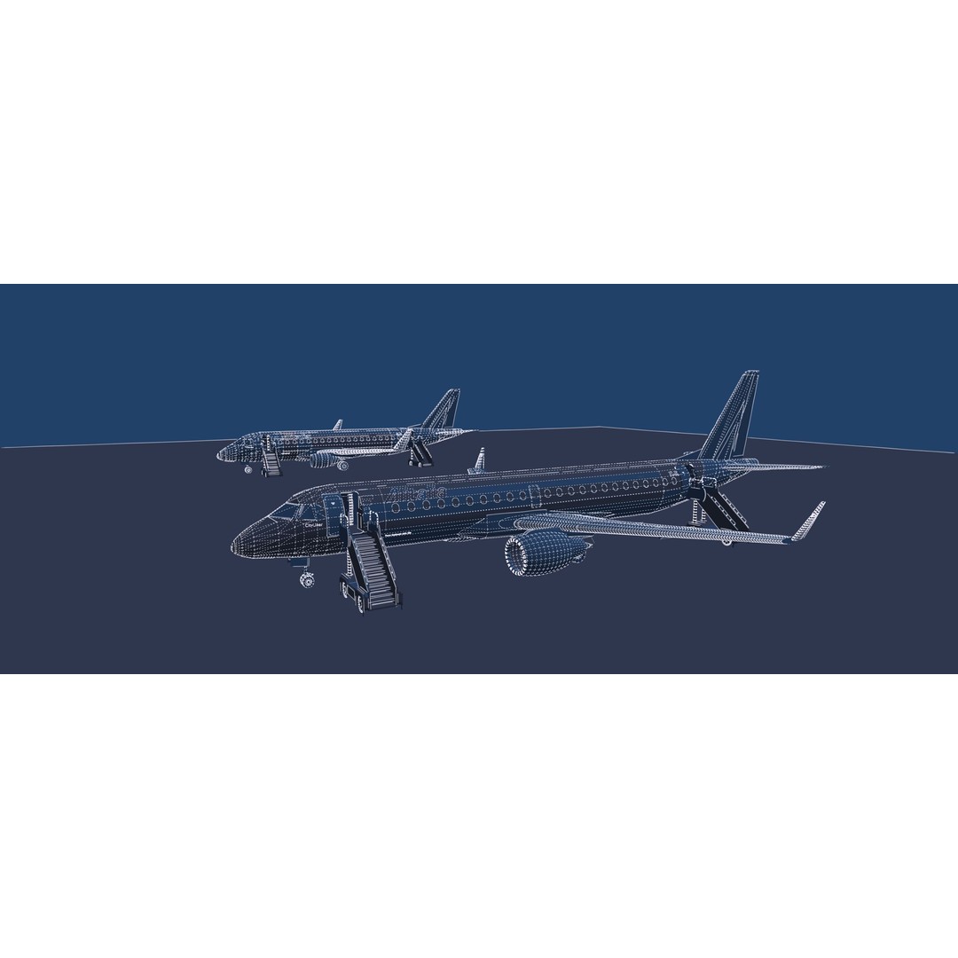 Embraer 190 and 170 3D Model – High Poly Aircraft Asset, FBX, OBJ - View 54