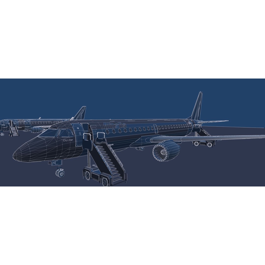 Embraer 190 and 170 3D Model – High Poly Aircraft Asset, FBX, OBJ - View 55