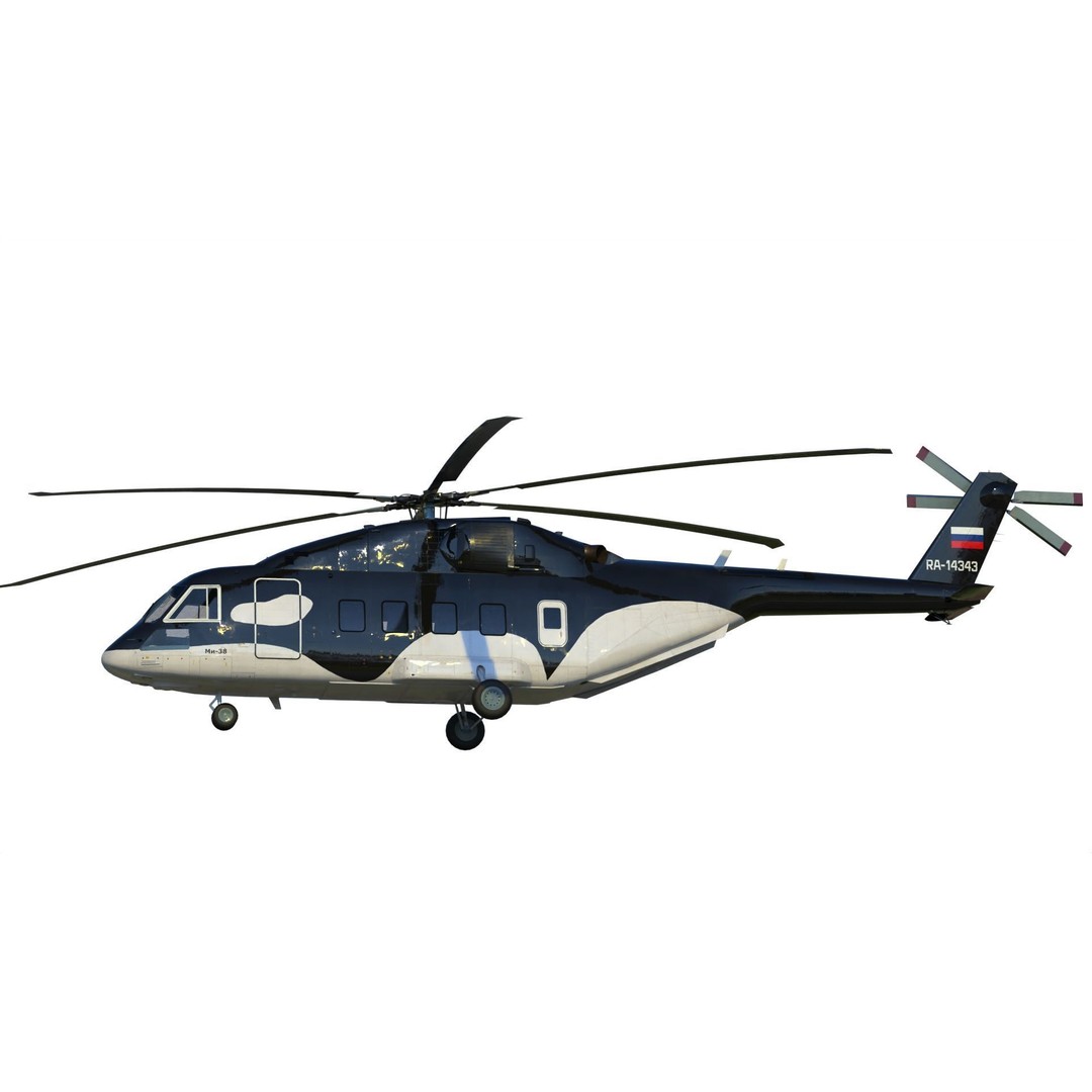 Mil Mi-38 Helicopter 3D Model – PBR Game-Ready FBX Asset - View 10