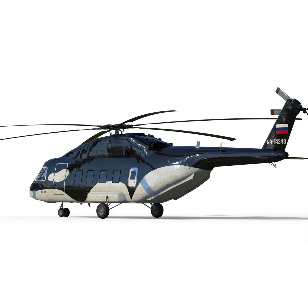 Mil Mi-38 Helicopter 3D Model – PBR Game-Ready FBX Asset - View 12