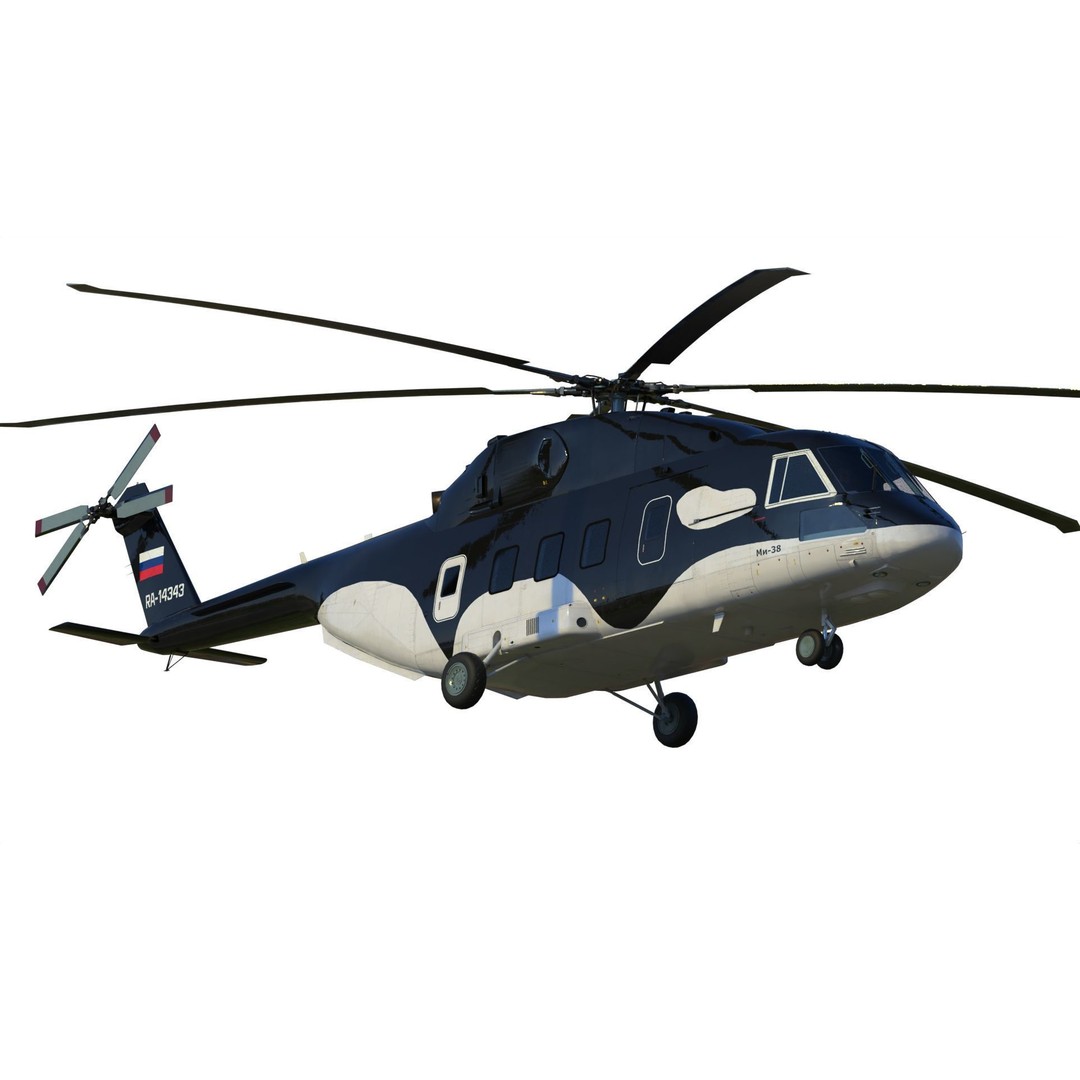 Mil Mi-38 Helicopter 3D Model – PBR Game-Ready FBX Asset - View 3