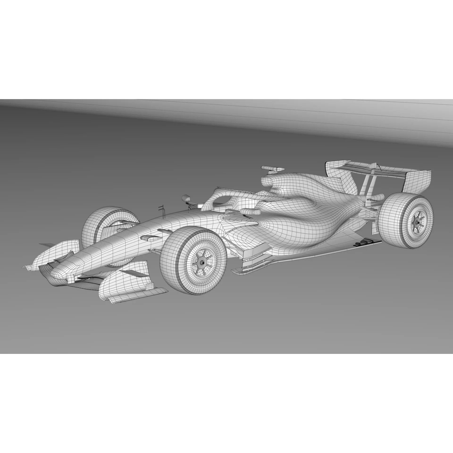 Mercedes W-17 F1 2026 - Game-Ready 3D Model - View 3