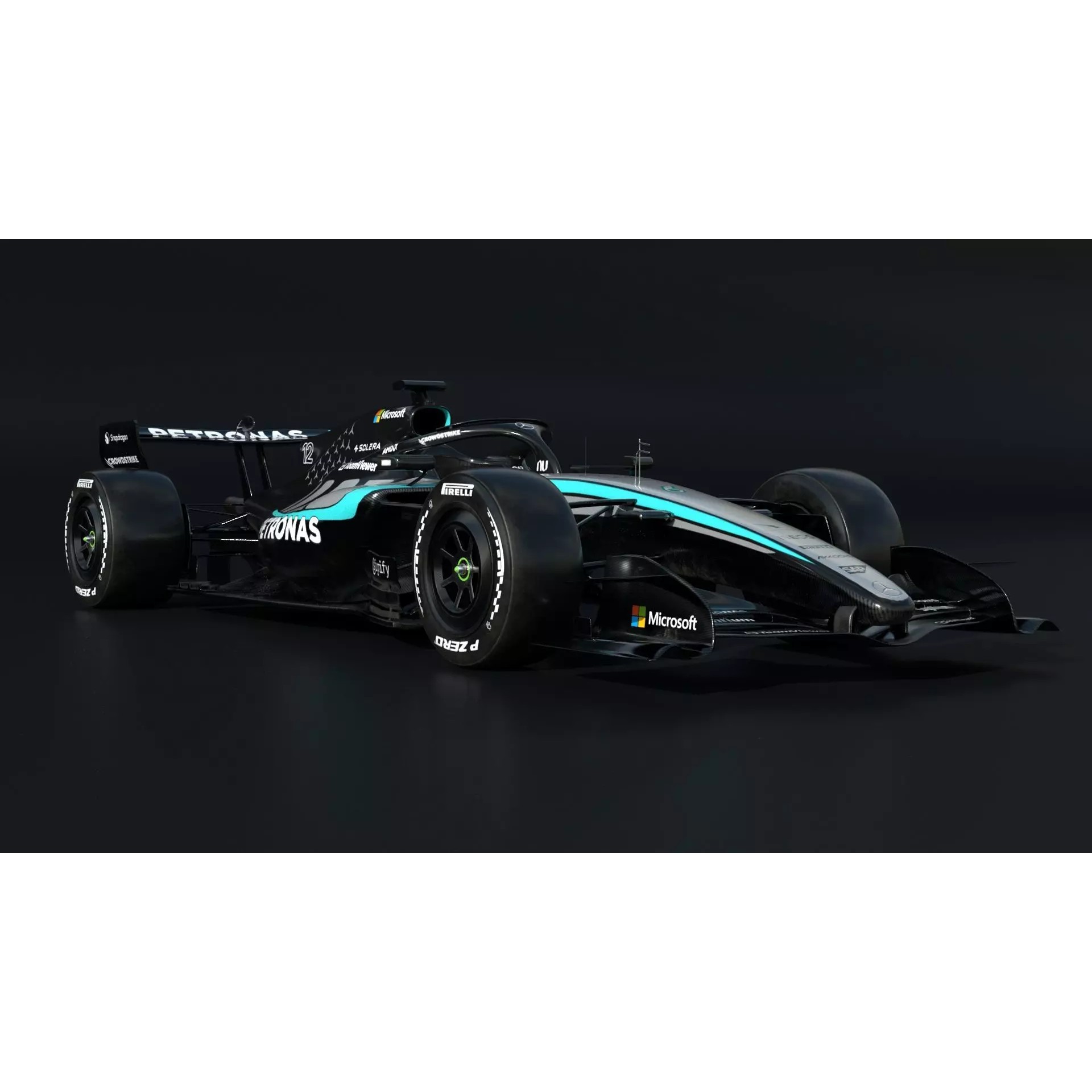 Mercedes W-17 F1 2026 - Game-Ready 3D Model - View 4