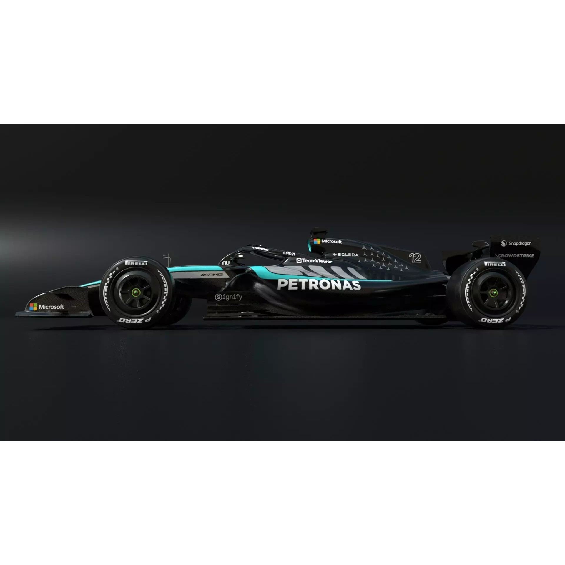 Mercedes W-17 F1 2026 - Game-Ready 3D Model - View 6