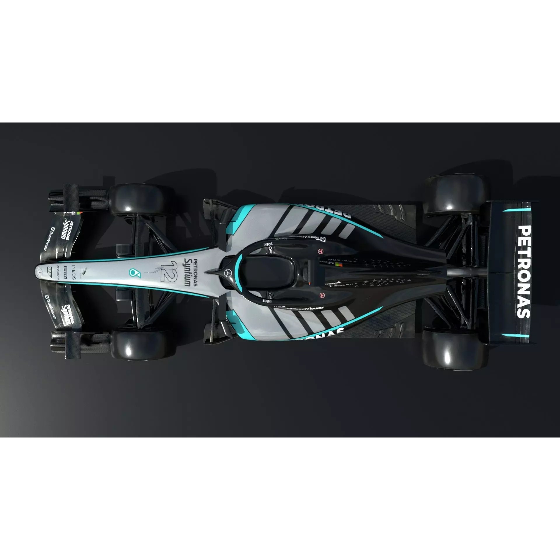 Mercedes W-17 F1 2026 - Game-Ready 3D Model - View 8