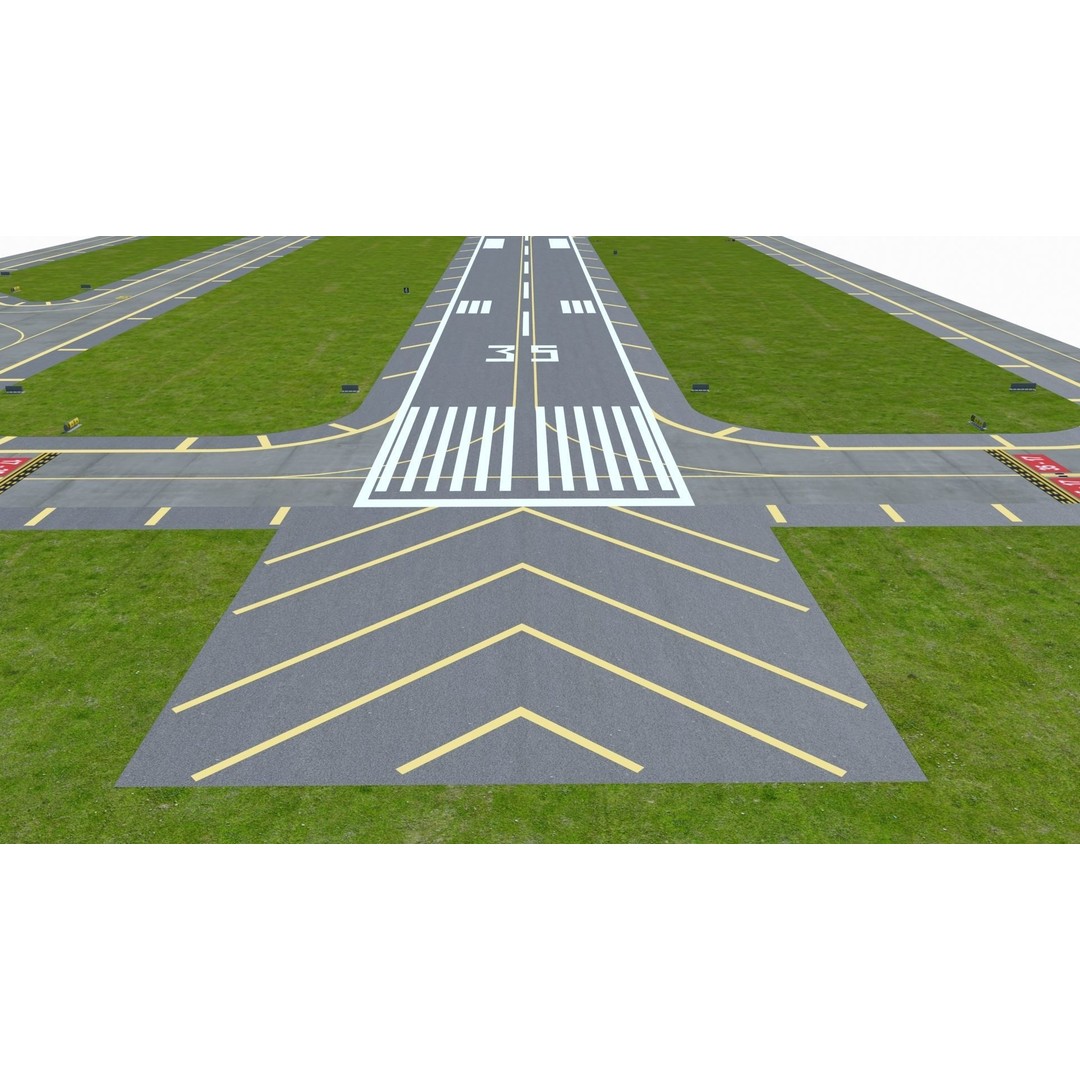 Airfield 3D Model – Low Poly Game Asset, PBR Textures, FBX - View 17