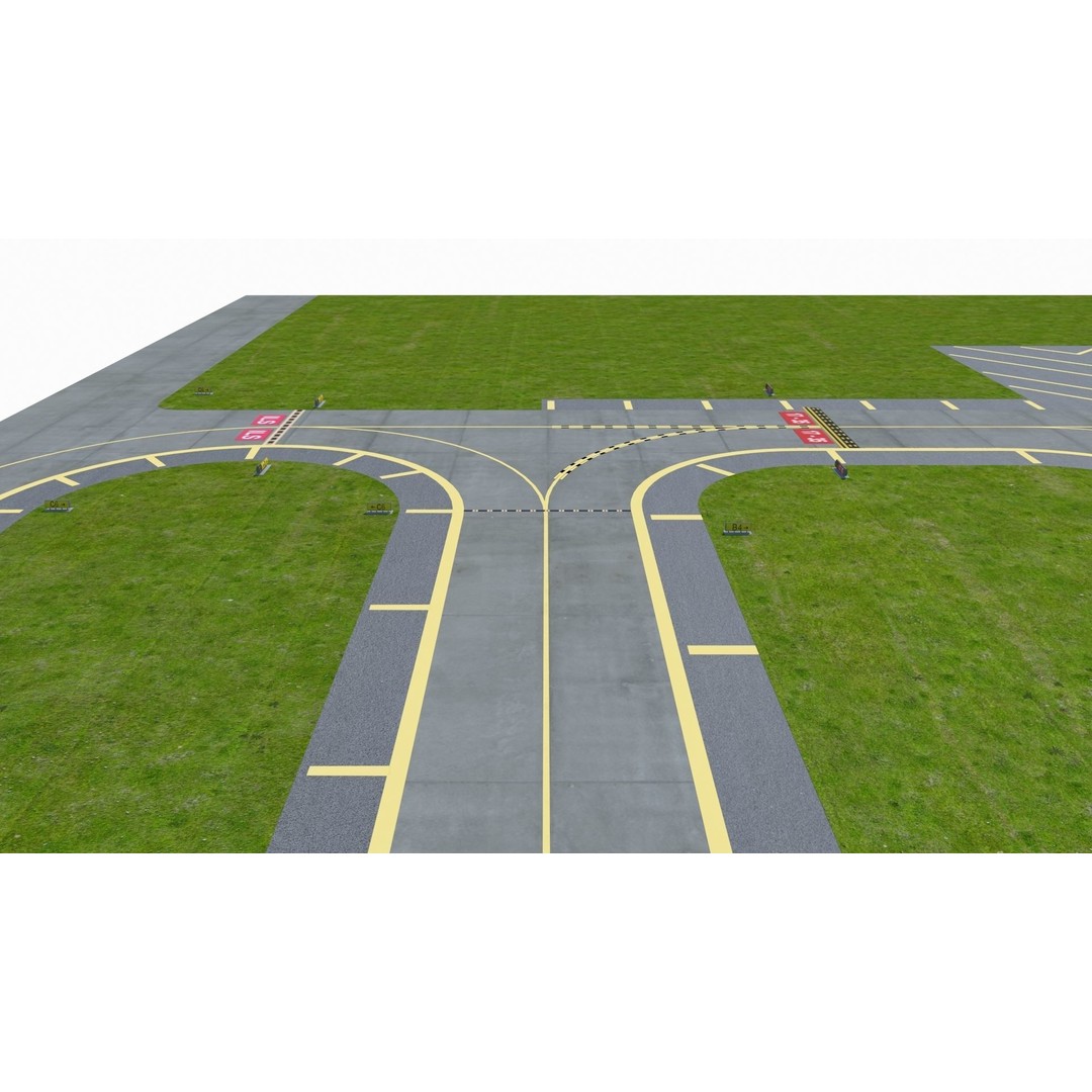 Airfield 3D Model – Low Poly Game Asset, PBR Textures, FBX - View 21