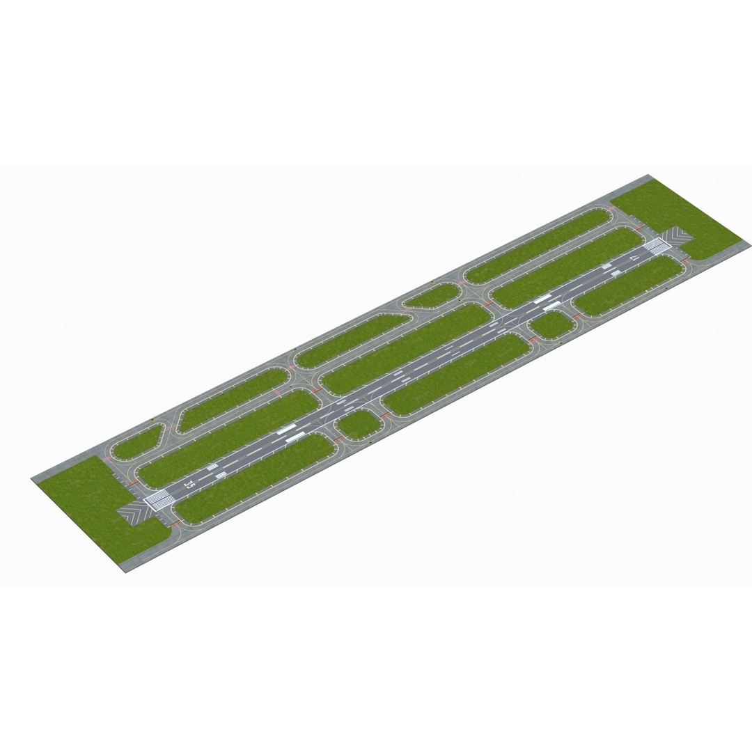 Airfield 3D Model – Low Poly Game Asset, PBR Textures, FBX - View 3