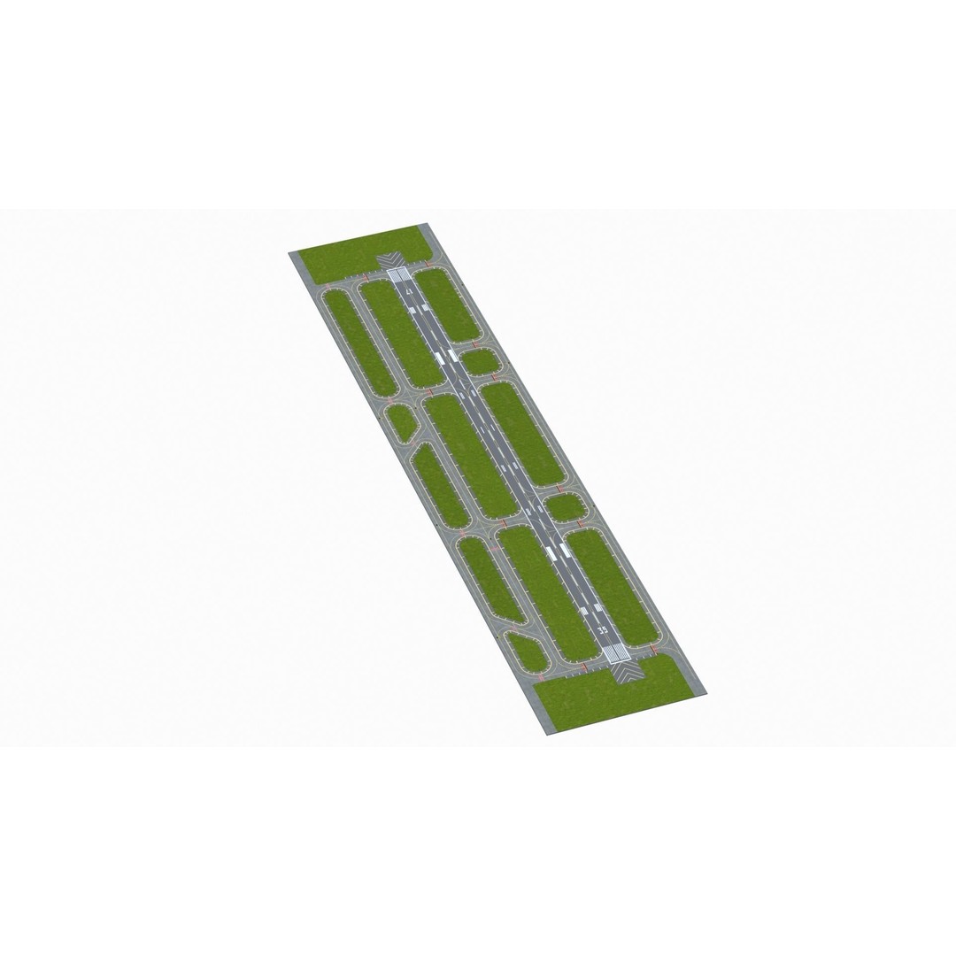 Airfield 3D Model – Low Poly Game Asset, PBR Textures, FBX - View 8