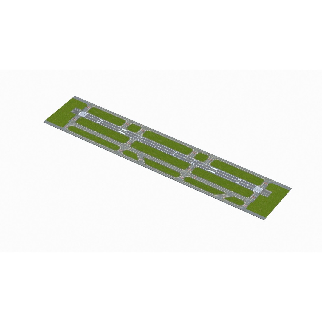 Airfield 3D Model – Low Poly Game Asset, PBR Textures, FBX - View 9