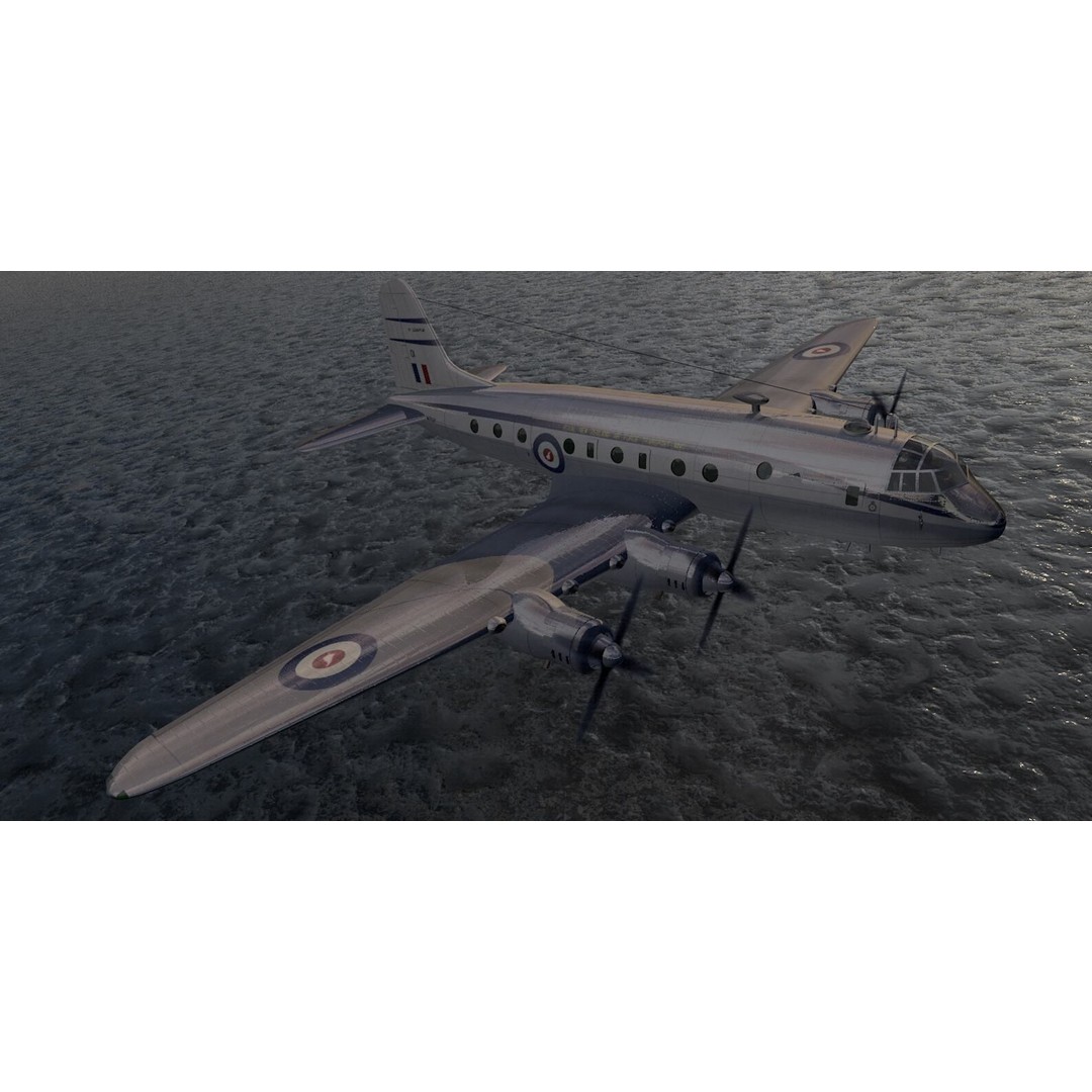Handley Page HP-67 Hastings C Mk-1 3D Model – Historic British Aircraft, PBR Textures - View 10