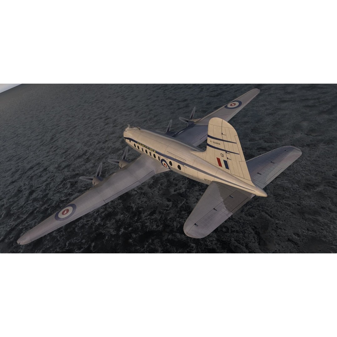 Handley Page HP-67 Hastings C Mk-1 3D Model – Historic British Aircraft, PBR Textures - View 11