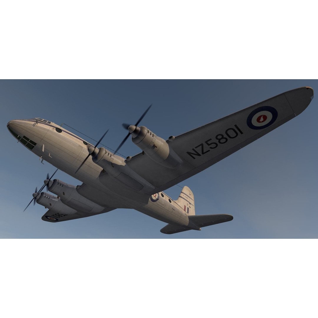 Handley Page HP-67 Hastings C Mk-1 3D Model – Historic British Aircraft, PBR Textures - View 14