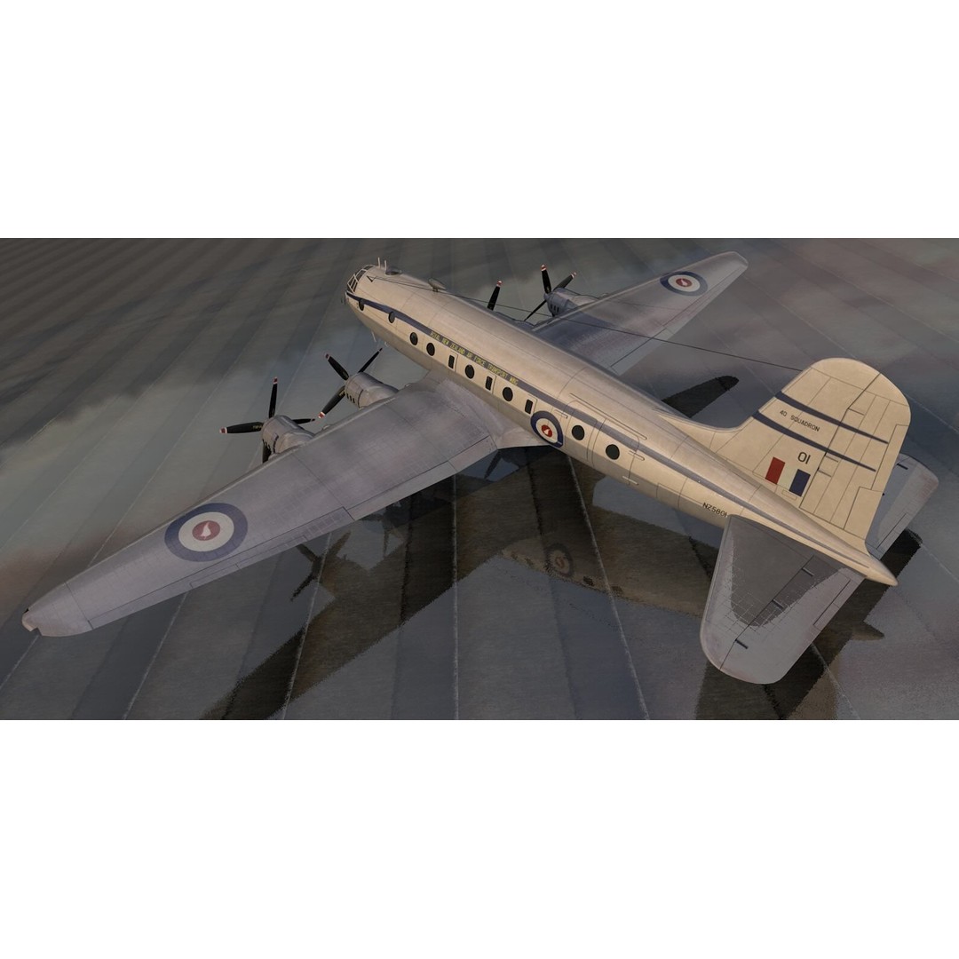 Handley Page HP-67 Hastings C Mk-1 3D Model – Historic British Aircraft, PBR Textures - View 3