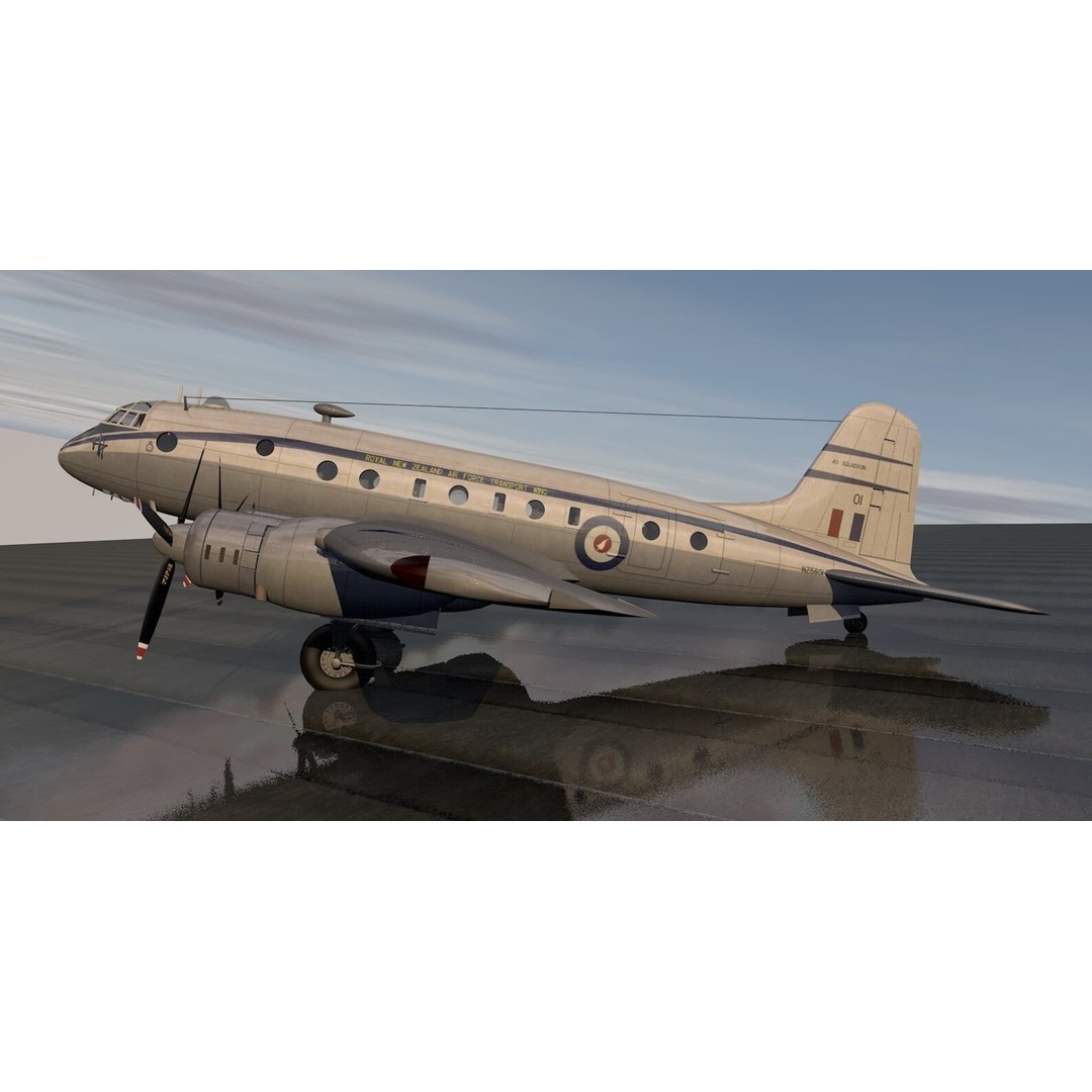 Handley Page HP-67 Hastings C Mk-1 3D Model – Historic British Aircraft, PBR Textures - View 4